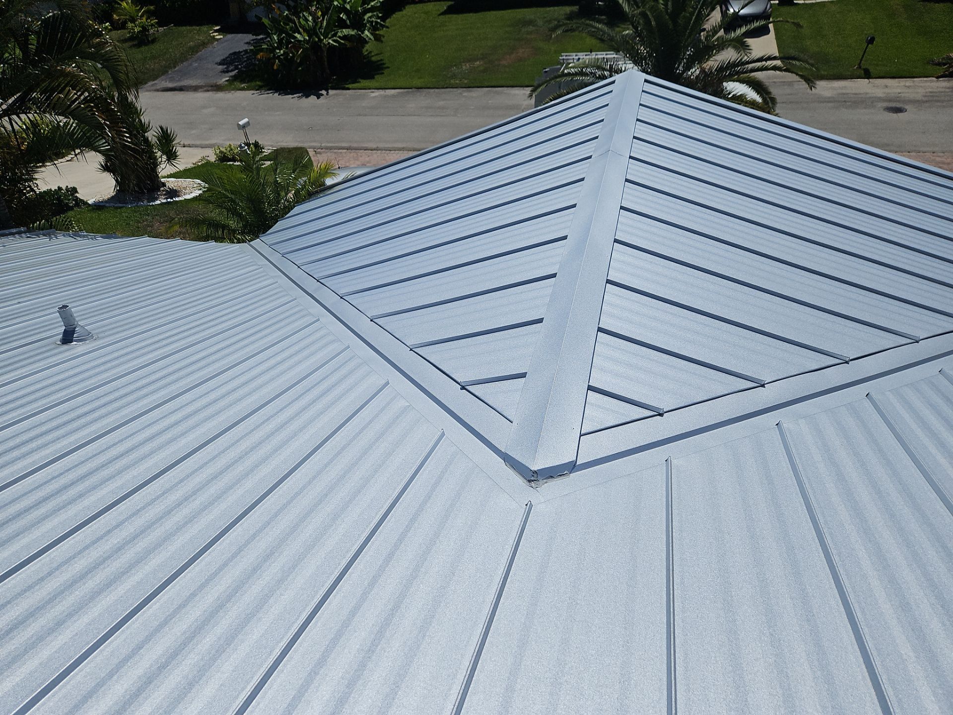 Residential Roofing Installation using 1" Nail strip metal roof by BLUES BROTHERS ROOFING