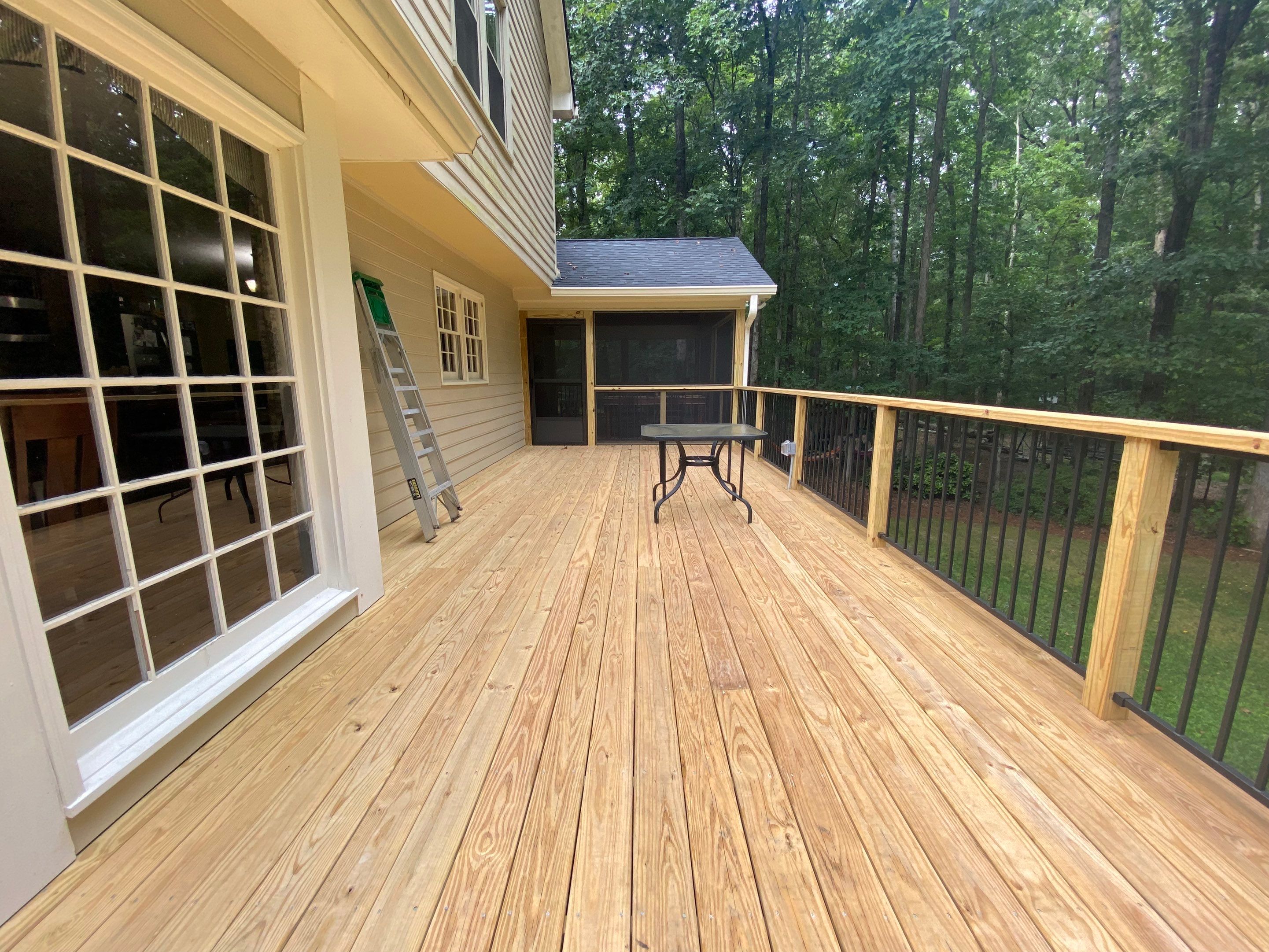 Custom Elevated Wood Deck and Screened Porch in Marietta by Swift Home Renovations