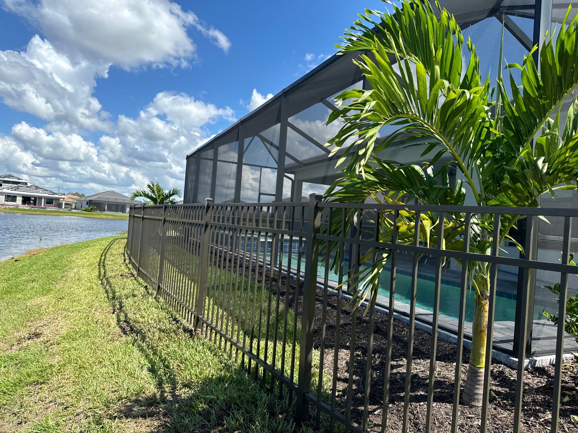 Aluminum Fence Installation using 4Ft Bronze 3 Rail Aluminum Fence by Asap fence and gates, LLC