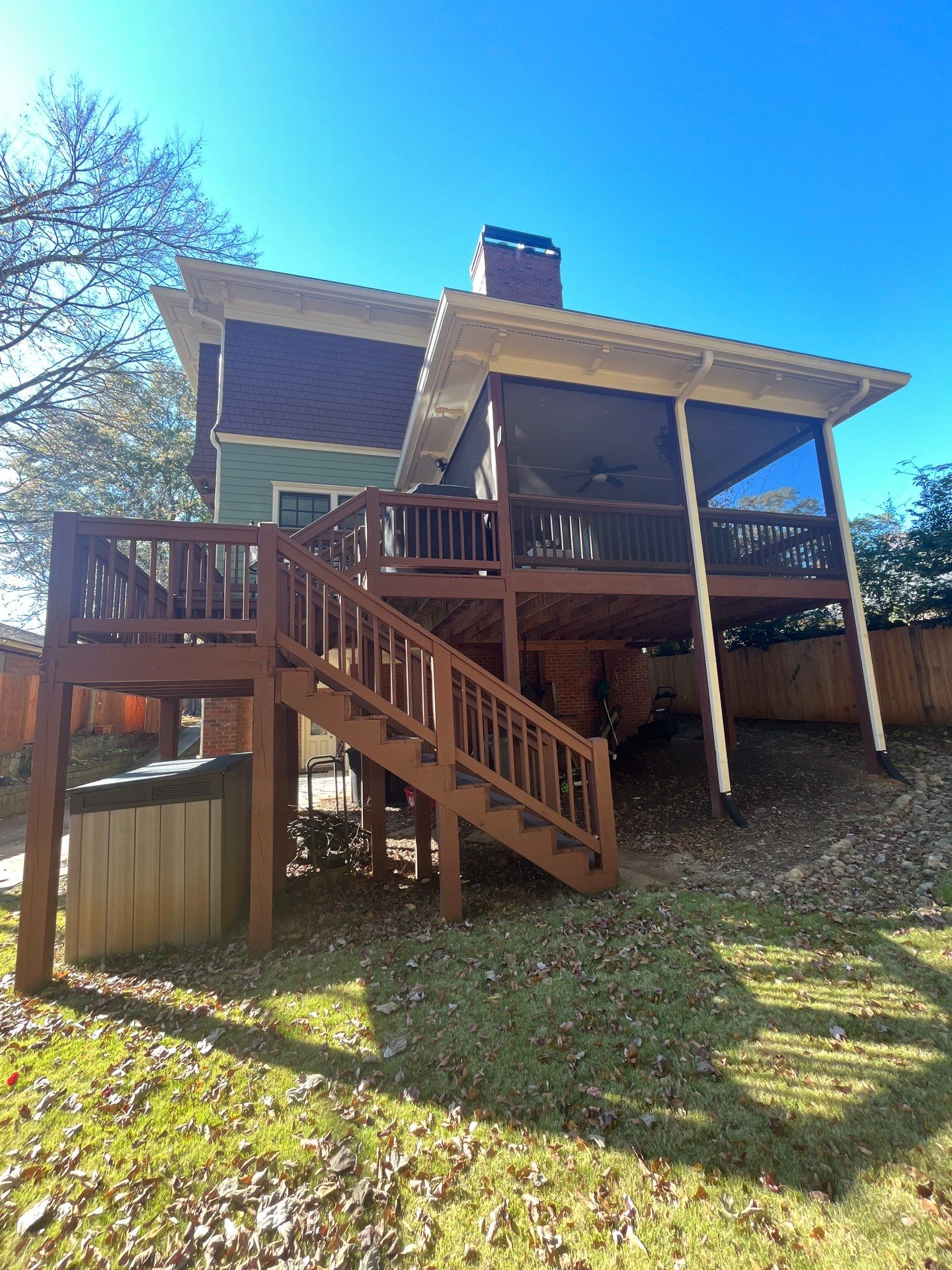 Deck Resurface using Trex and Deckorators ALX Contemporary railing by Nelson Exteriors 