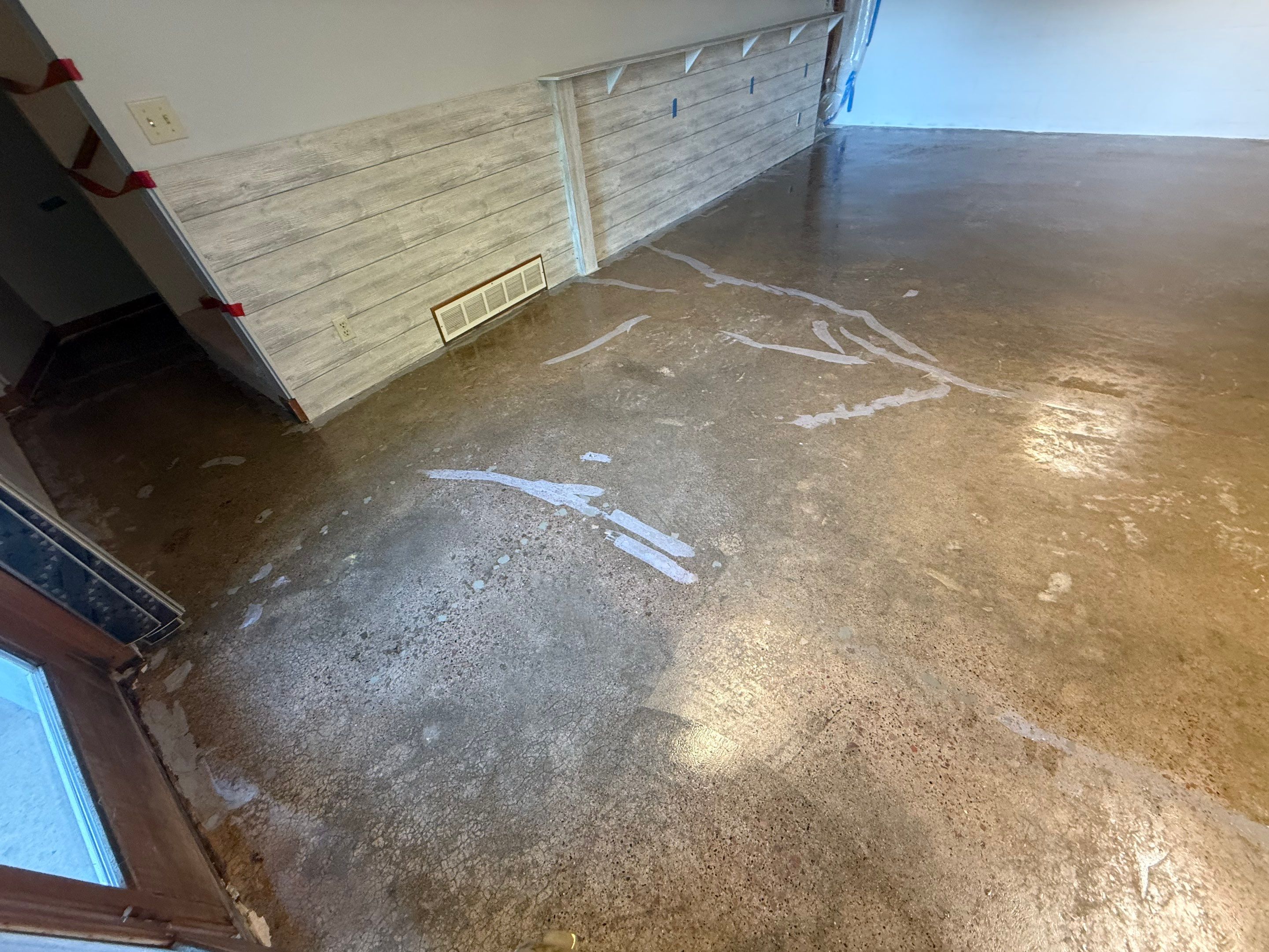 Solid Color Concrete Floor Coating for Renner Basement by Select Painting, Coatings & Garage Cabinets