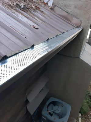 Gutter Installation using Royal Brown K-Style Seamless Gutters and LeafBlaster Pro Gutter Guards
