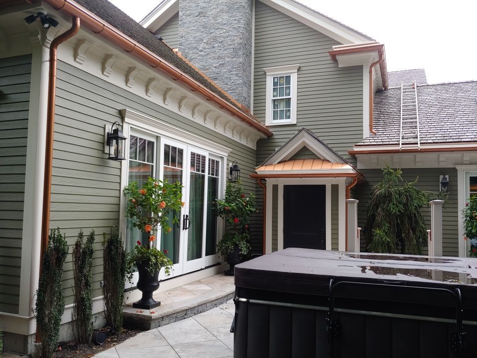 Berkley, MA Gutter Installation using 6" Coppertone Half Round Aluminum Gutter by Gutter Pro Enterprises