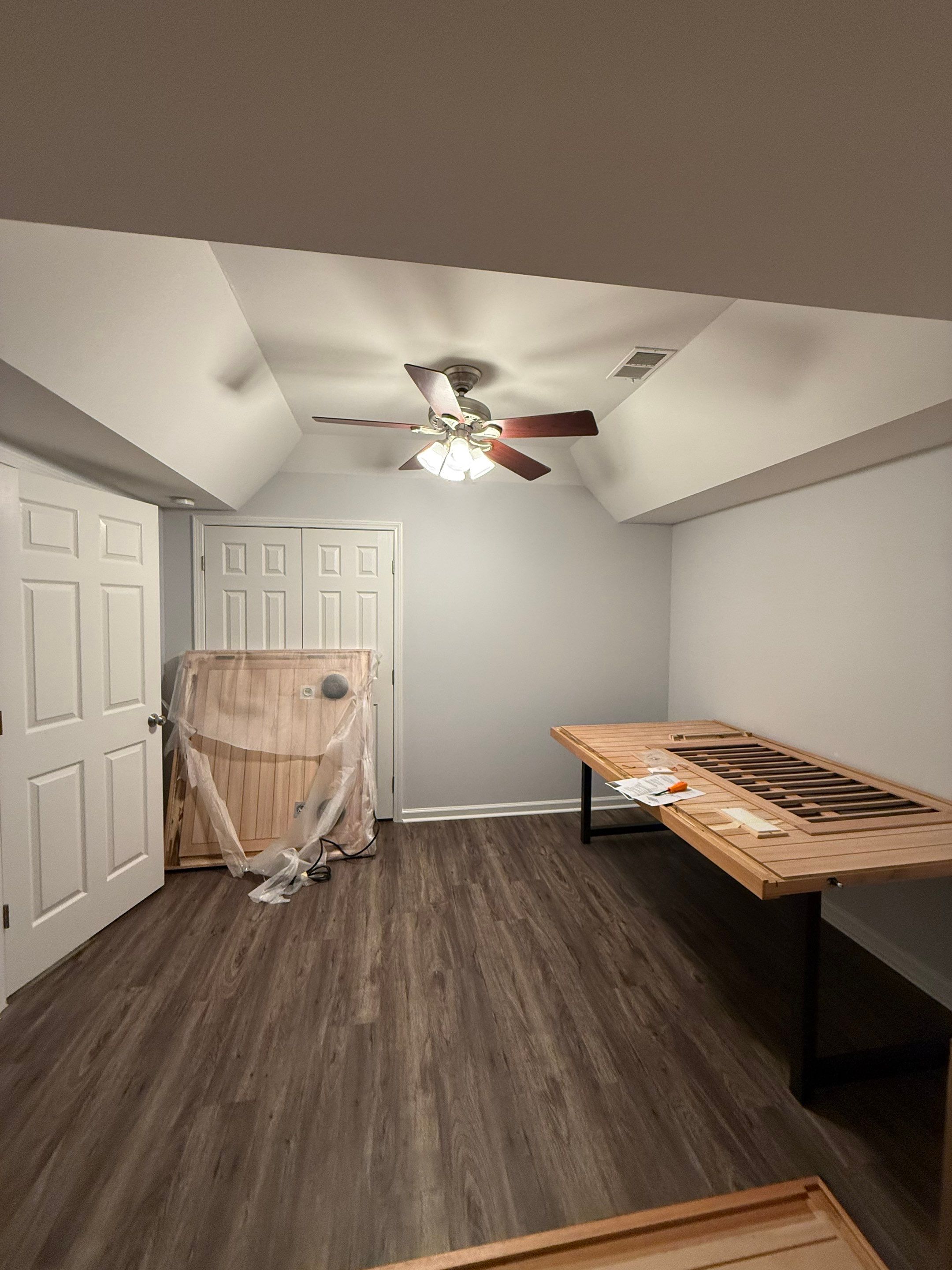 Full Basement Remodeling with Custom Flooring and Tray Ceilings in Marietta by Swift Home Renovations