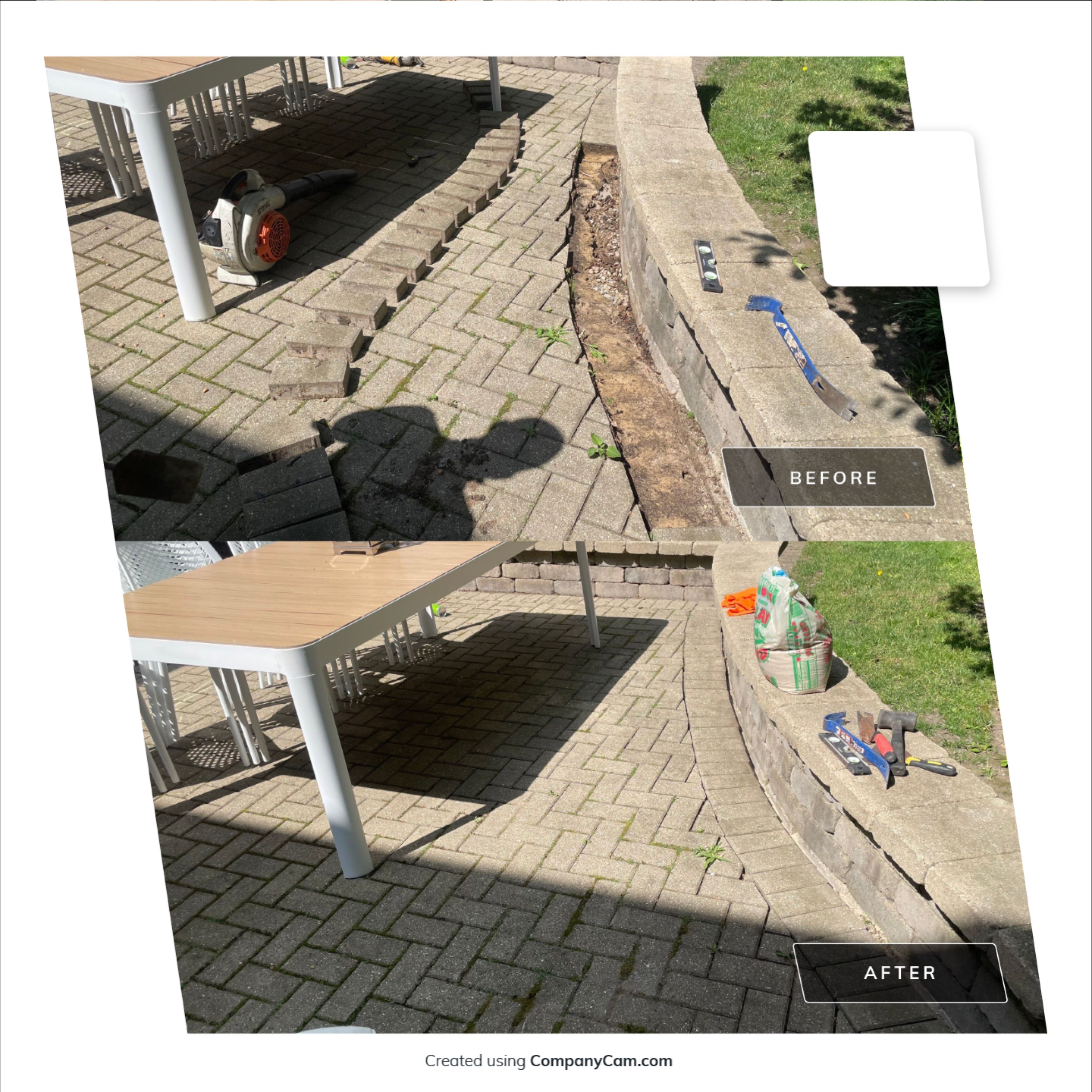 Brick patio repair, clean sand and seal by Northern Power Washing LLC.