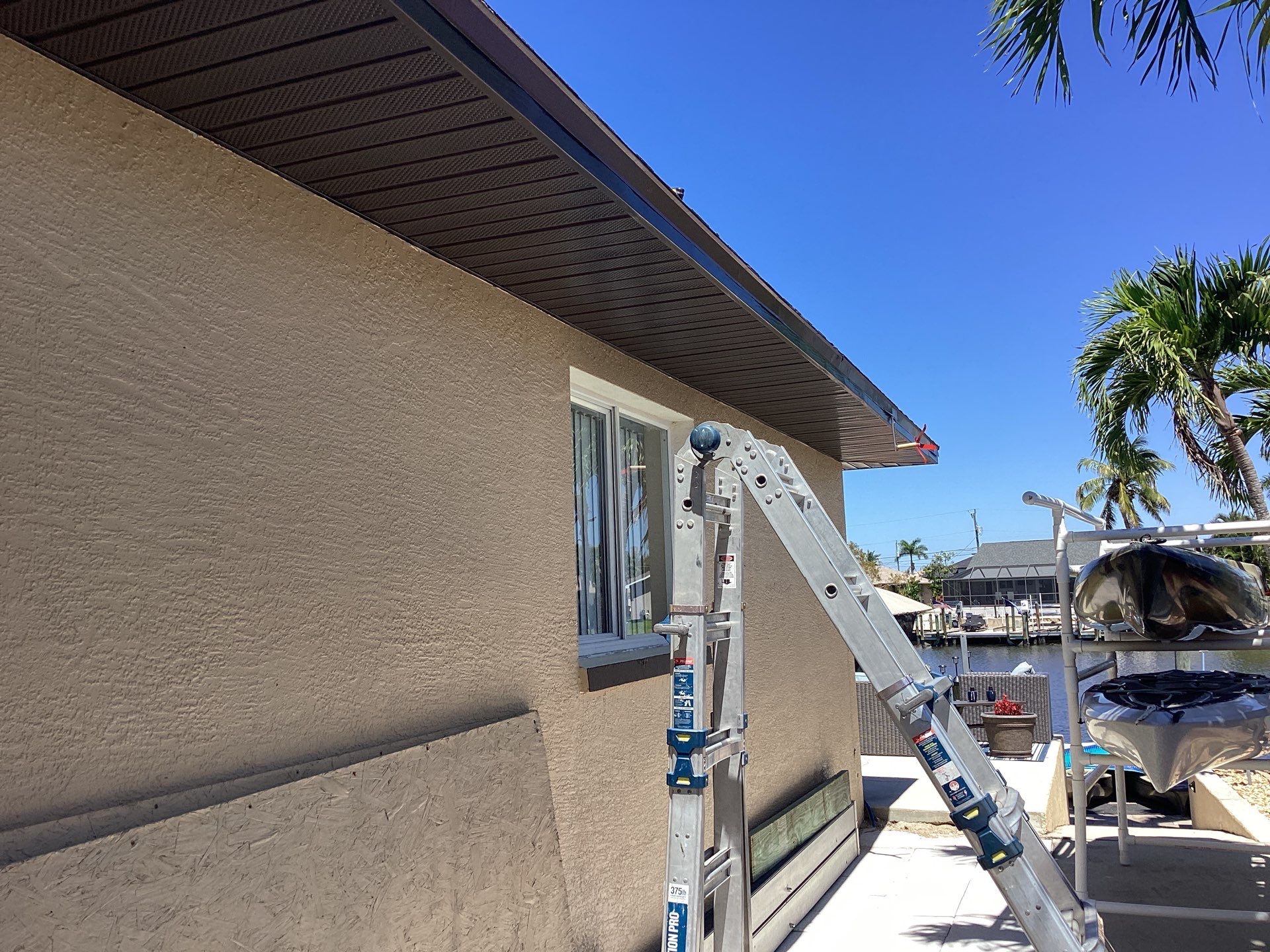 Musket Brown Gutter Installation and Soffit Fascia in Cape Coral FL by Gutter Professors