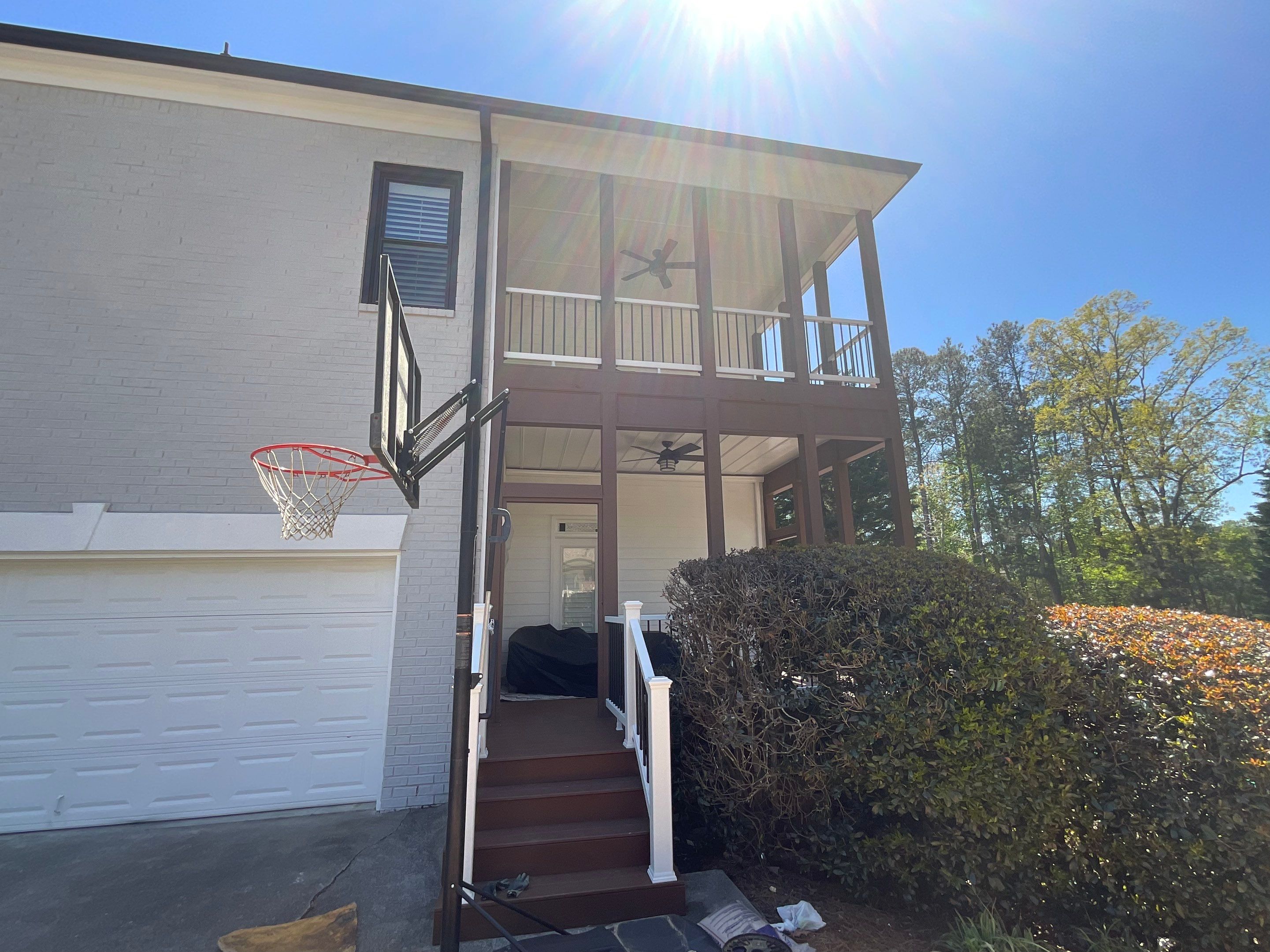 Two-Level Custom Screened Porch and Composite Deck in Alpharetta by Swift Home Renovations