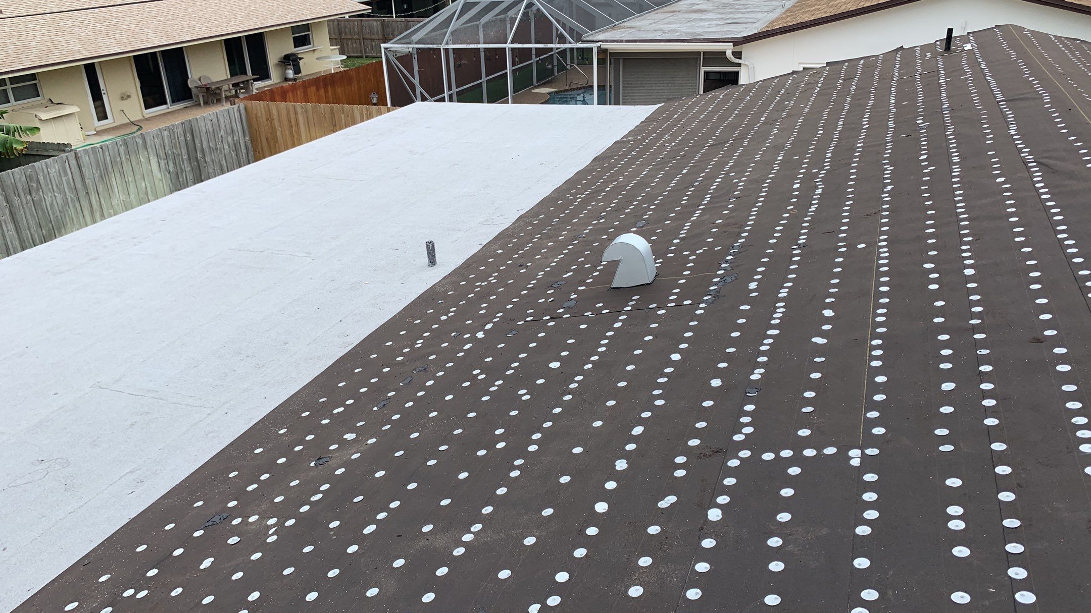 Residential Roofing Installation using 1" Nail strip metal roof by BLUES BROTHERS ROOFING