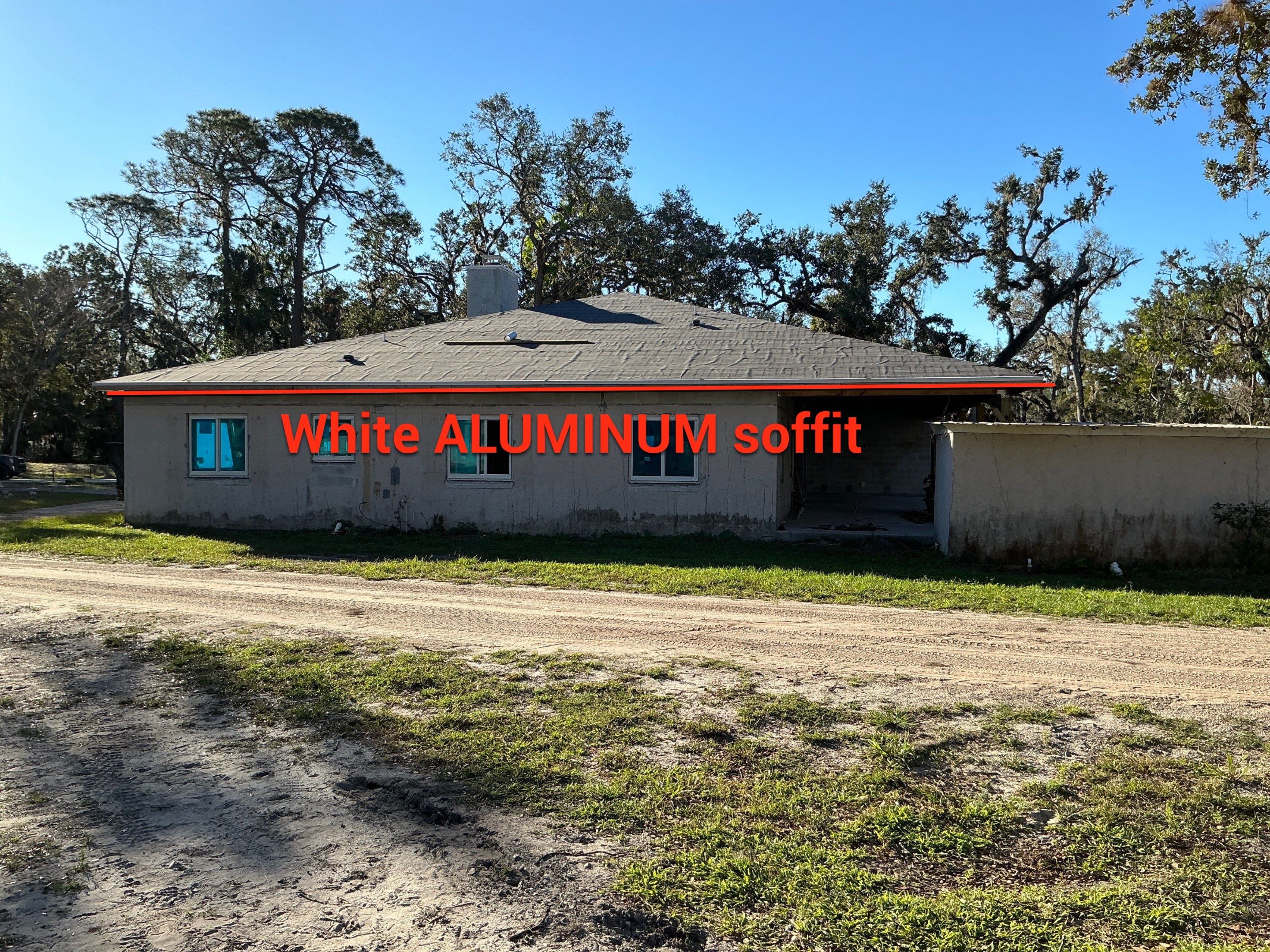 White Aluminum Soffit and Fascia Project in Bradenton FL by Gutter Professors