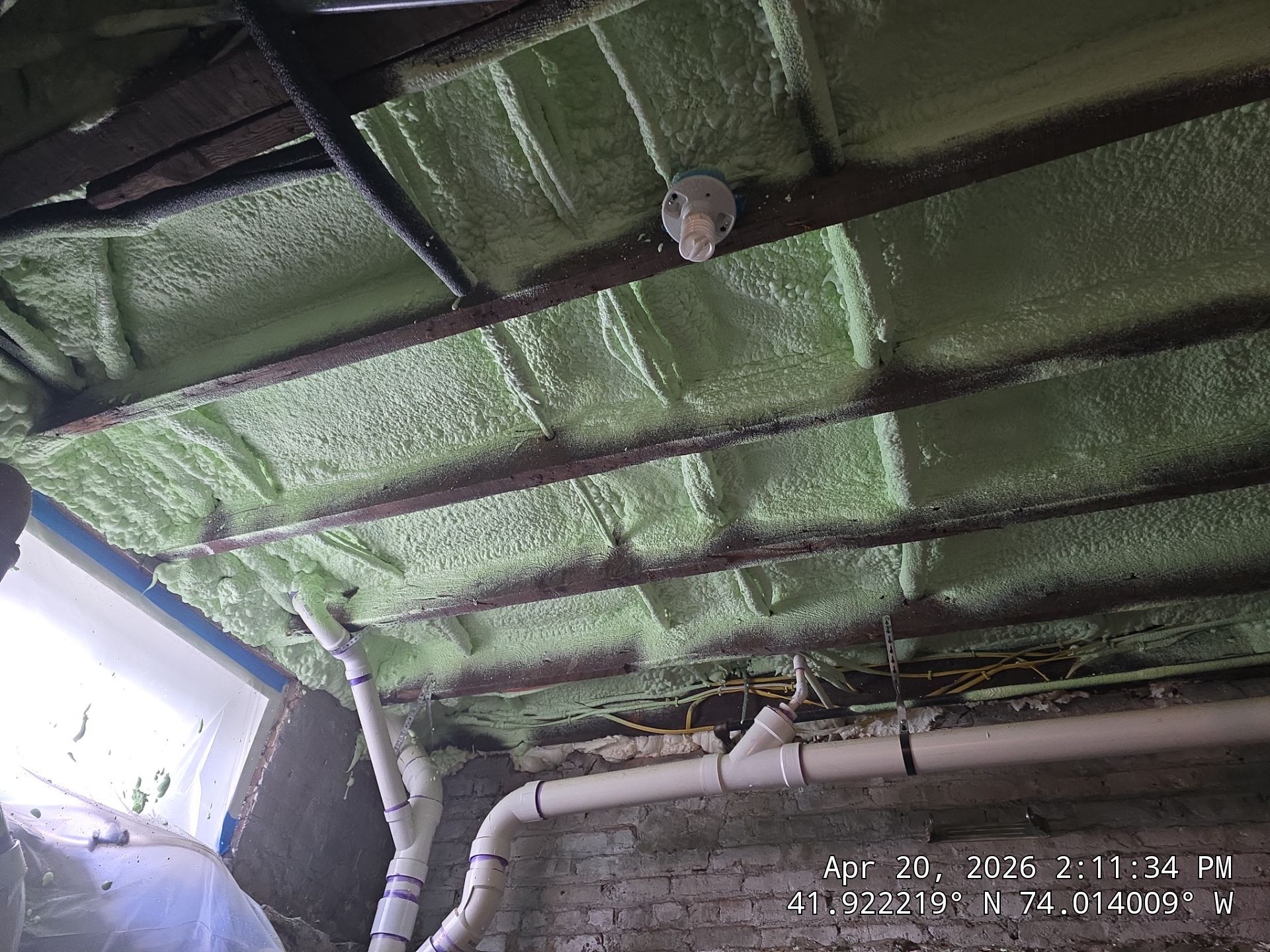 Attic Insulation using open cell spray foam by NYS Foam & Energy