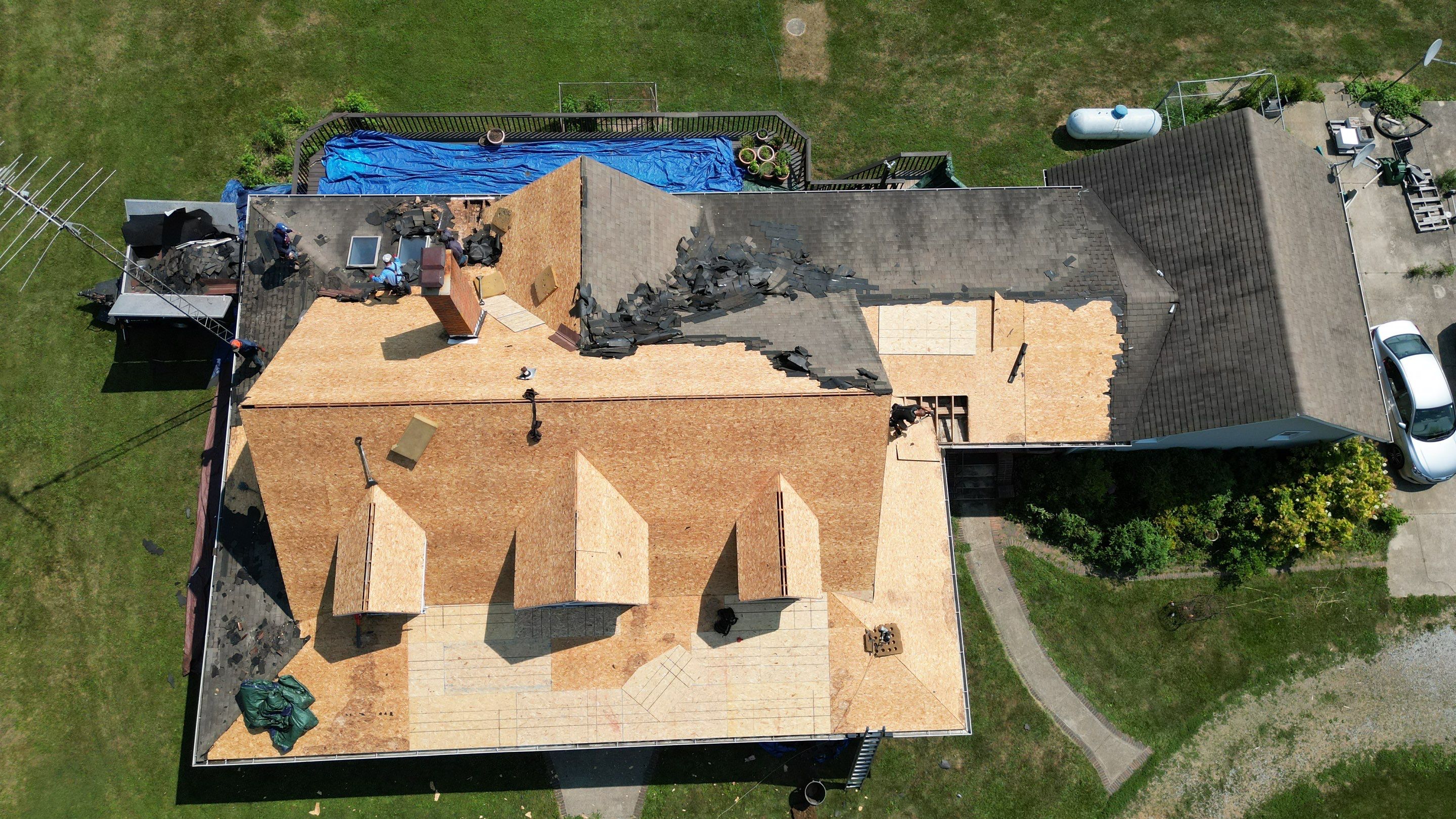 Residential Roofing Installation using ProVia Ironstone Slate Metal Roofing by RoofX 