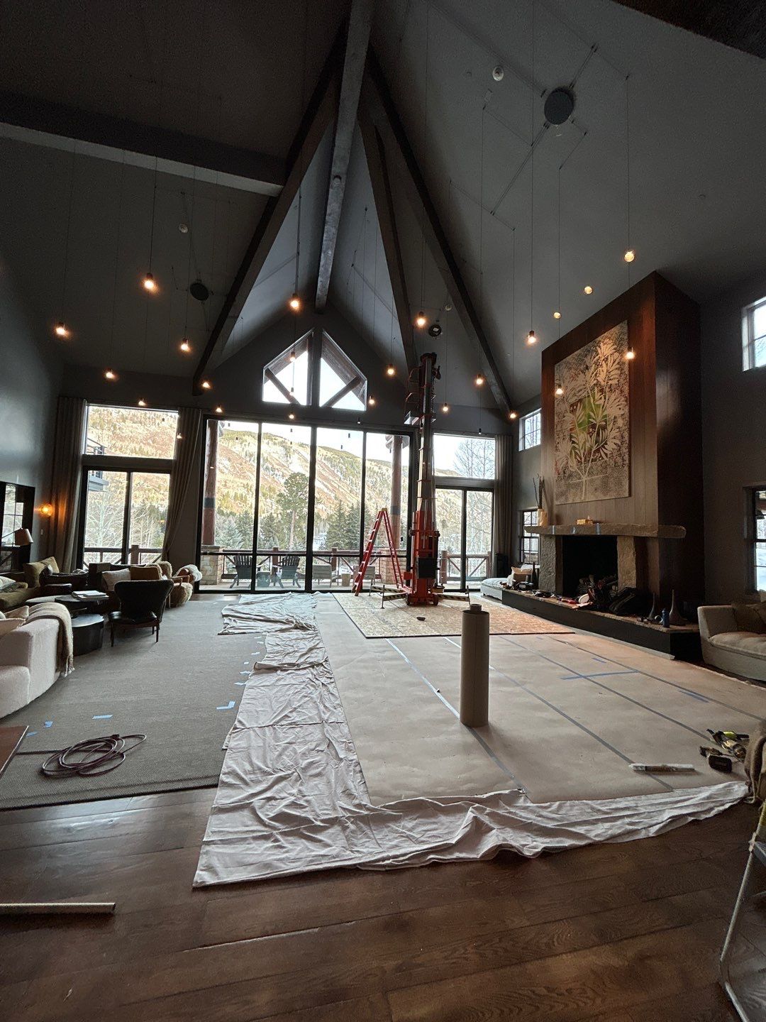 Deck repair & complex lighting install in Aspen by Roaring Fork Property Group 