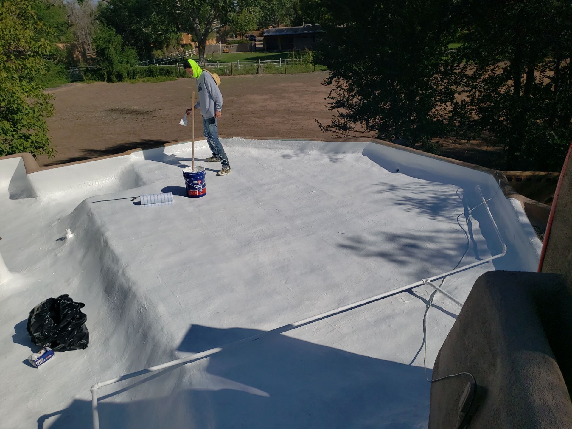 Residential roof application by SPF Services 