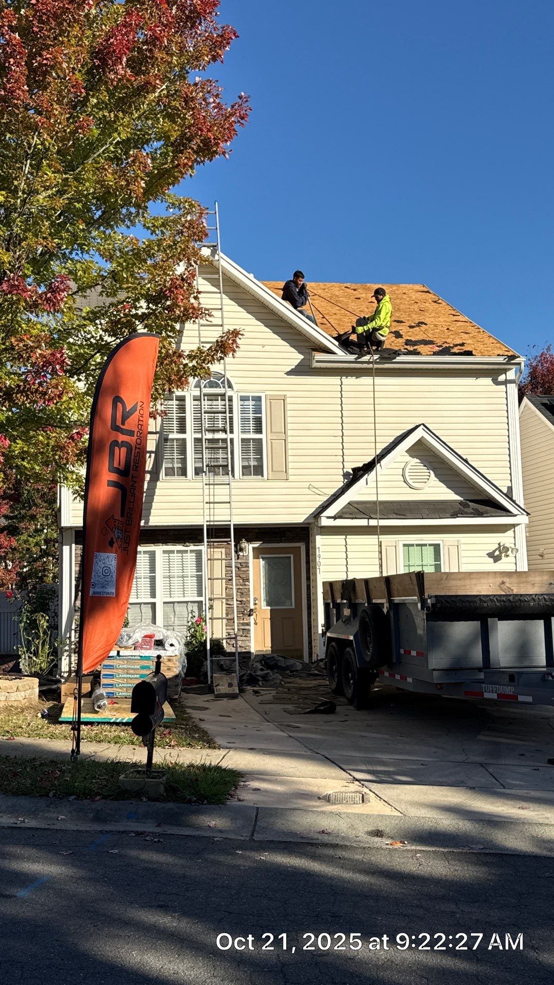 Roof and gutter replacement by hail and wind damage by Just Brilliant Restoration JBR