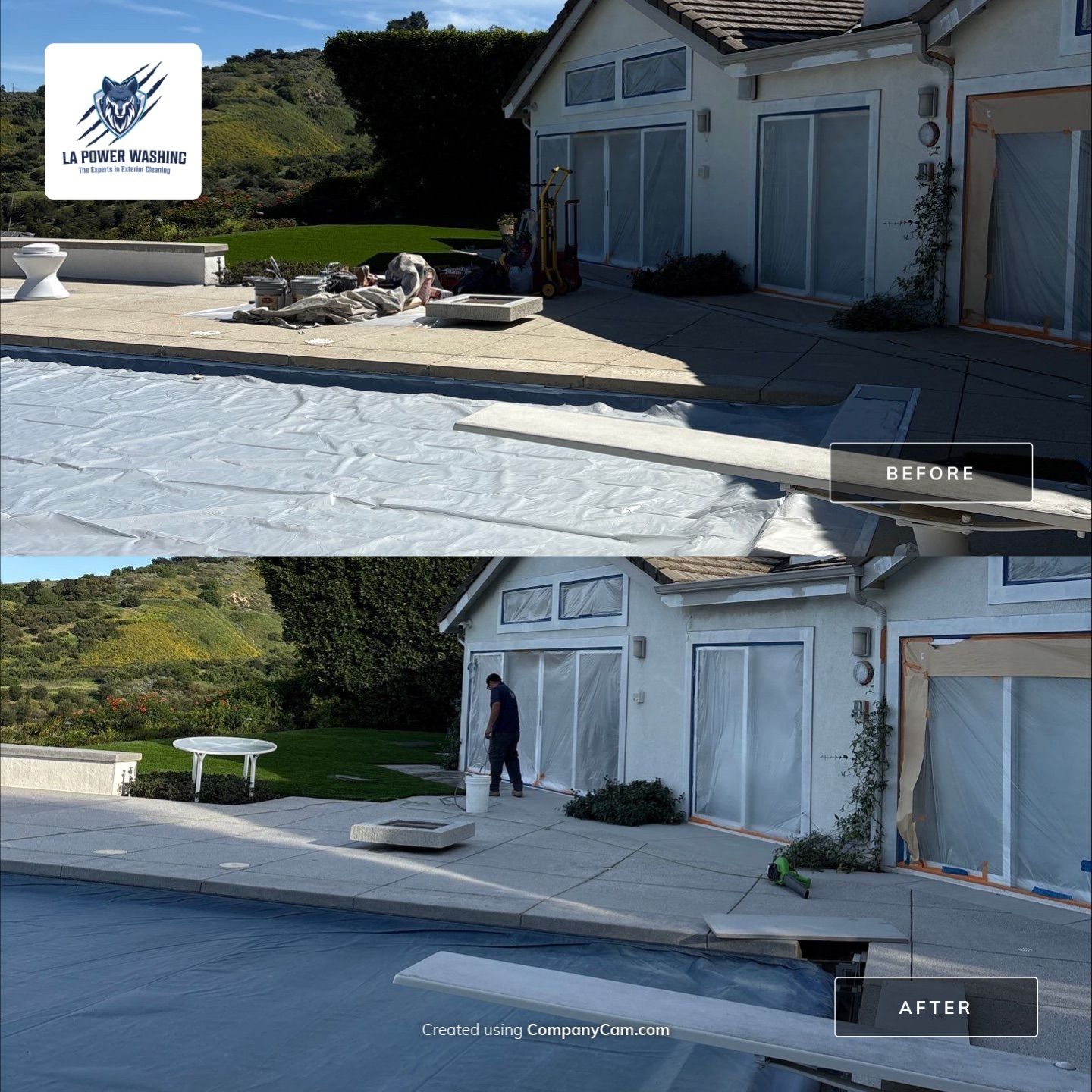 Concrete Cleaning With Sandblasting & Sealing  by La Power Washing Inc 