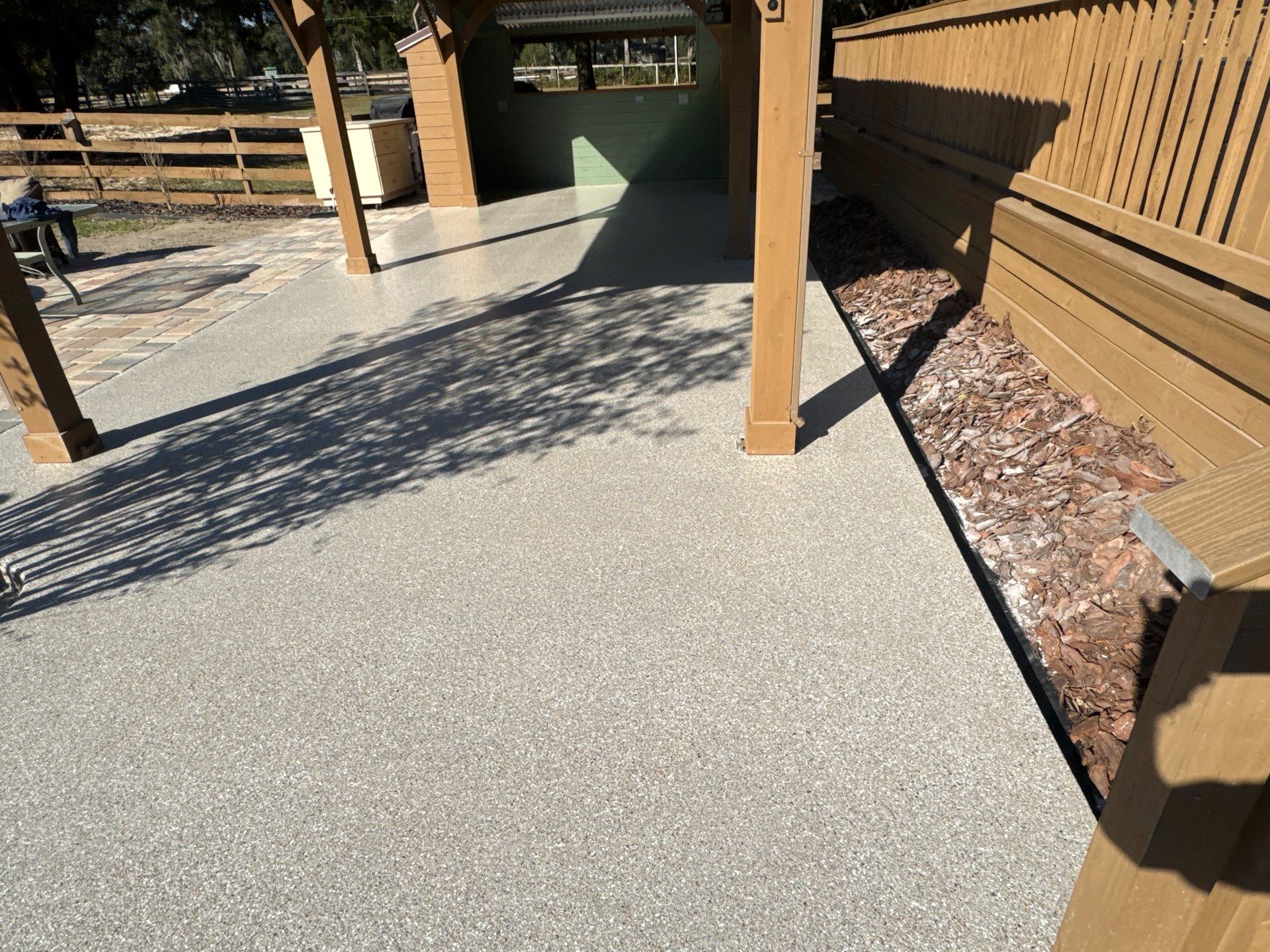Patio  in Newberry, FL in Hybrid Claystone by Cross Creek Concrete Coatings