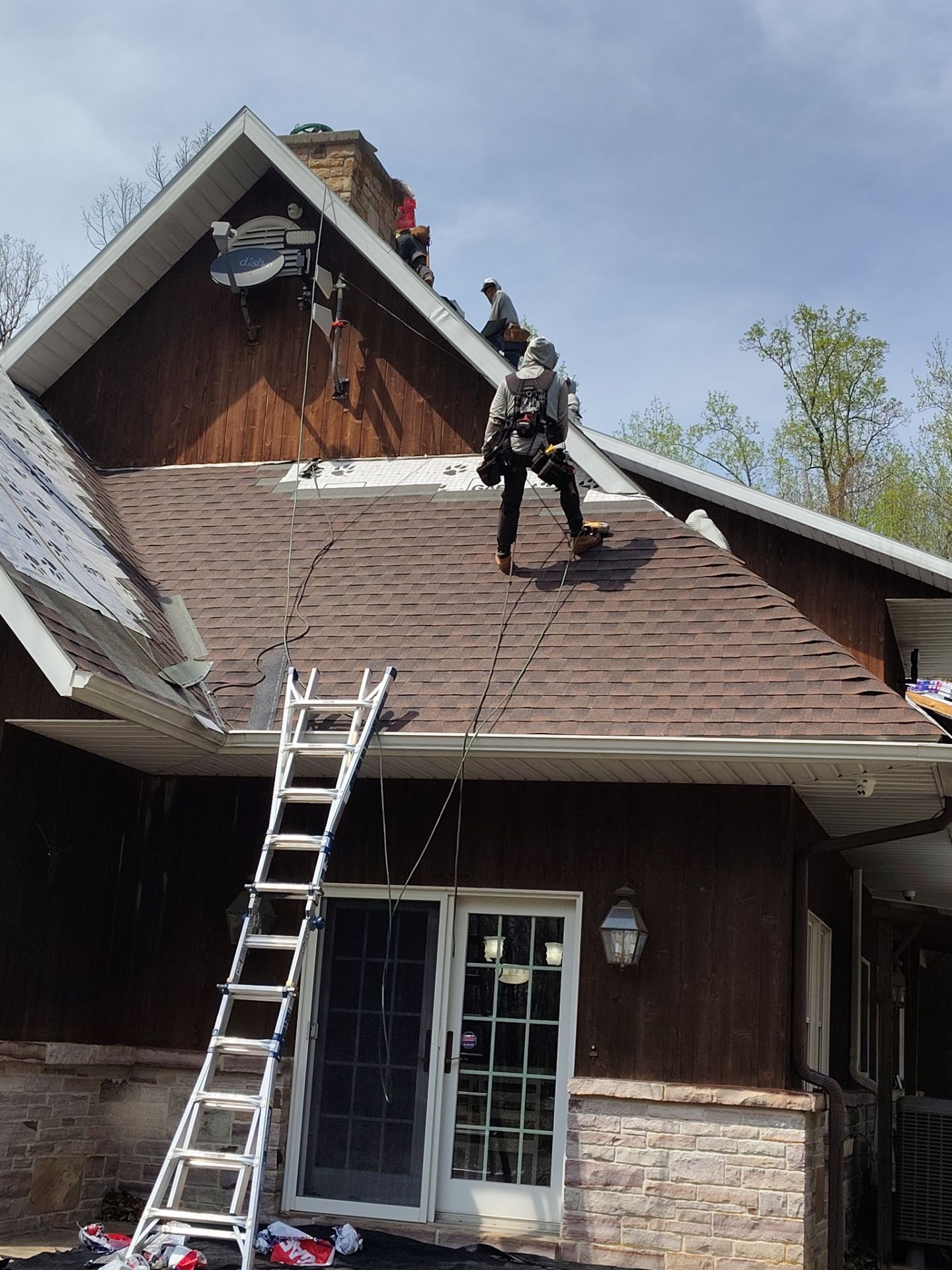 Roofing Installation using Gaf Hdz Architectural Shingle -Barkwood by Teflon Roofing