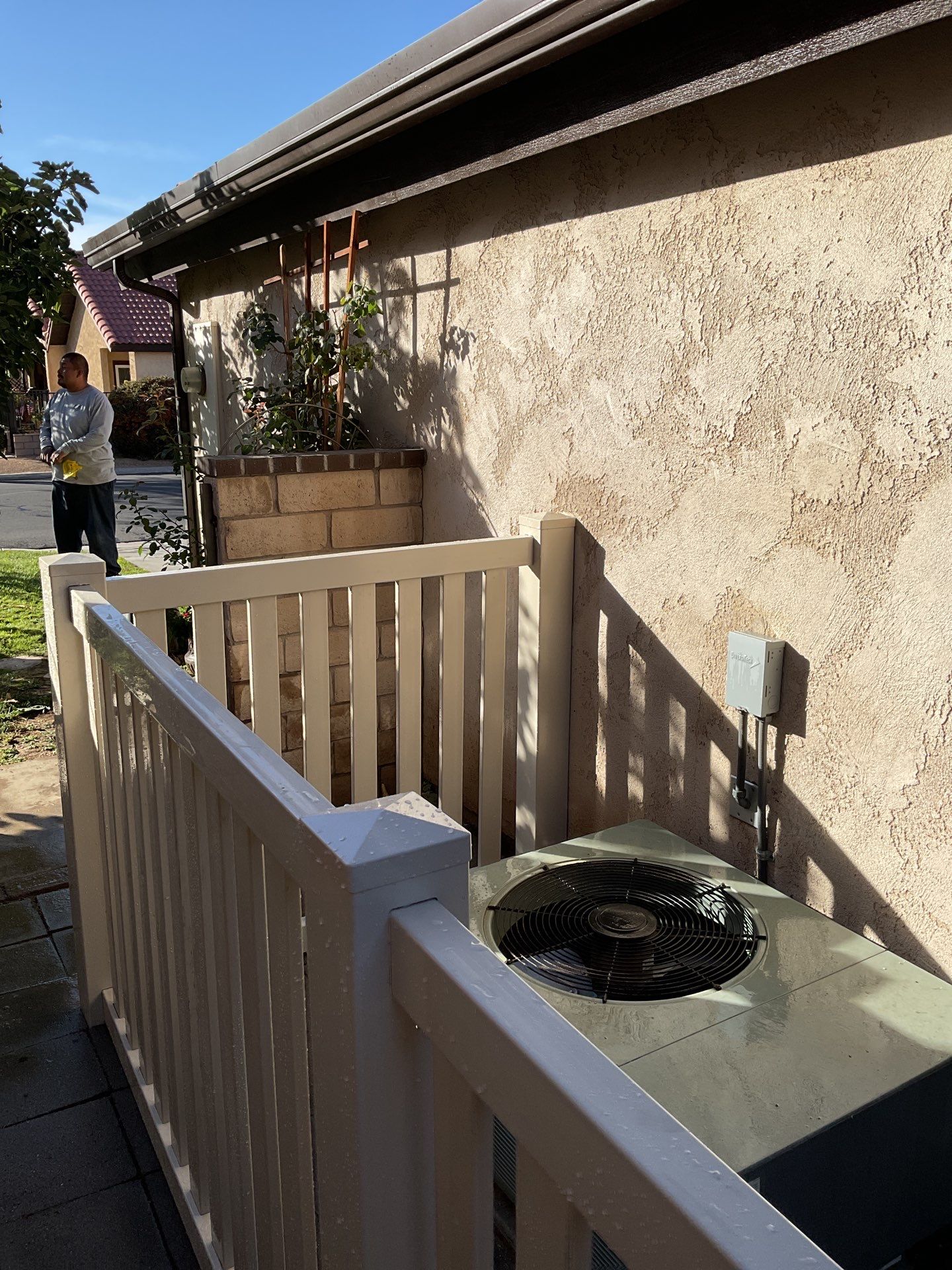 Box Picket Fence using Vinyl by Fence Guys Inc.