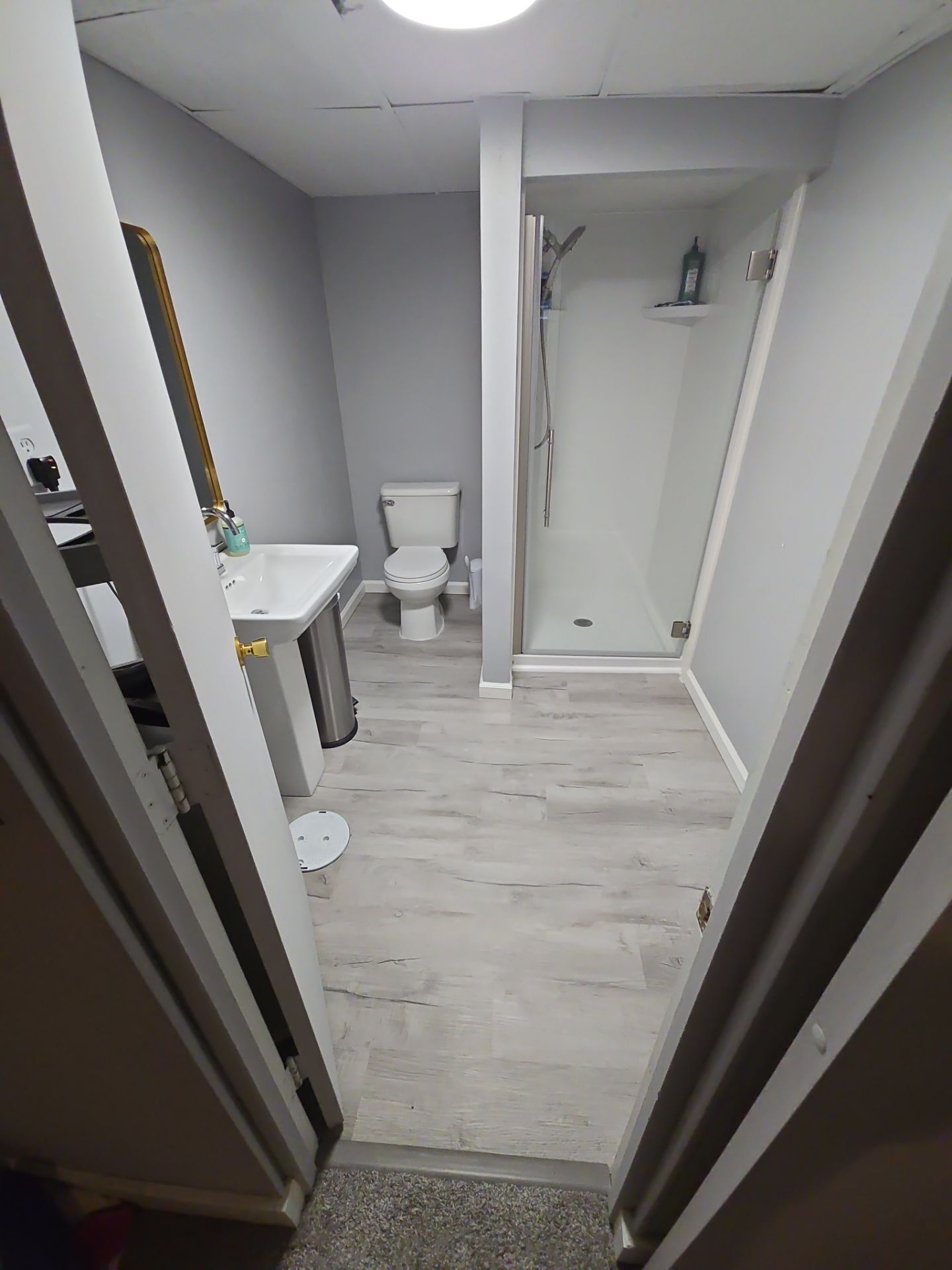 Basement Shower Replacement and Flooring by The Shower Company