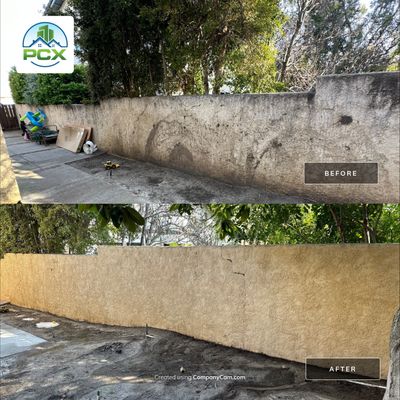Orange County stucco soft wash and brick pressure washing
