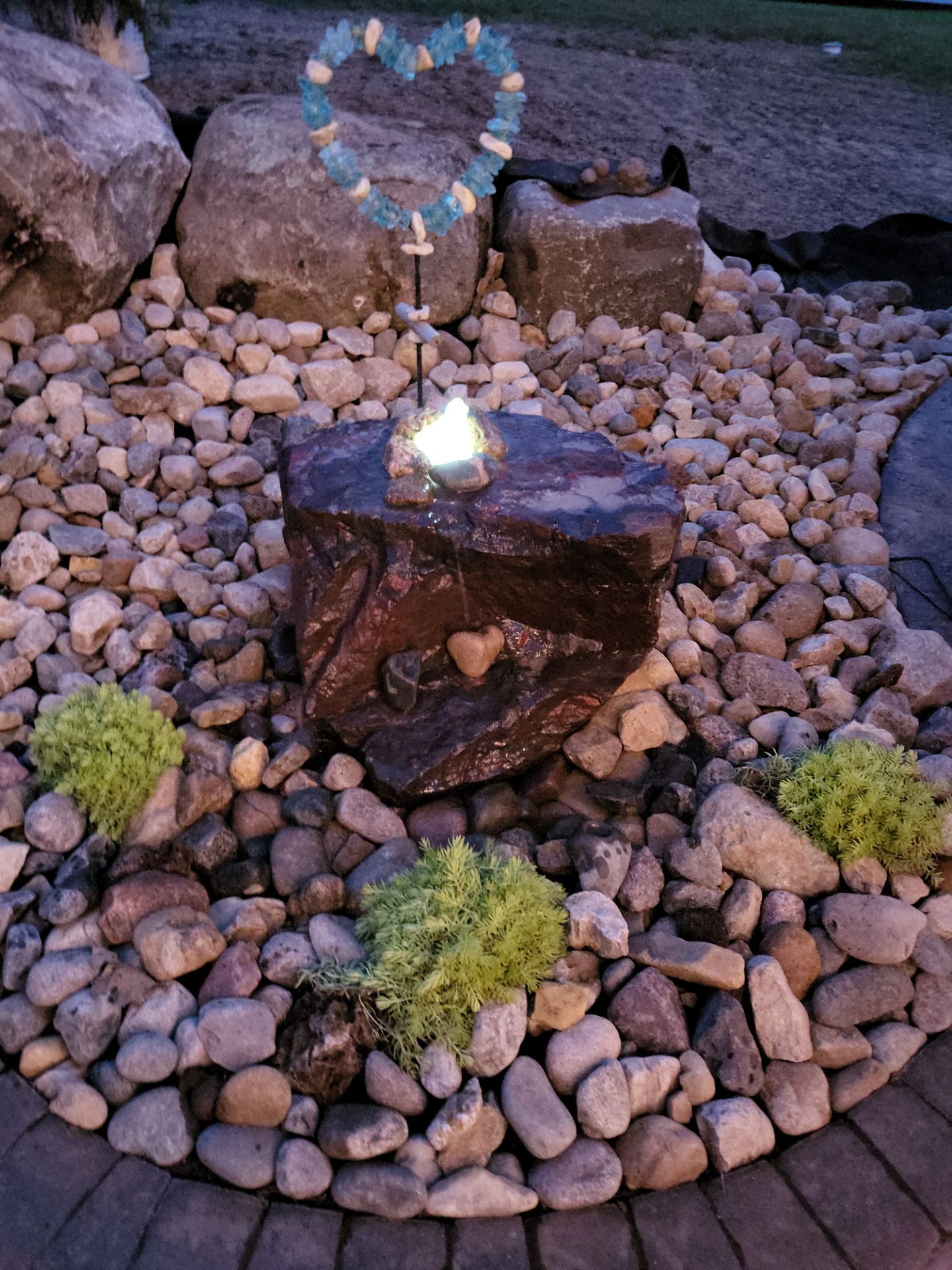 Paver Patio/ Outdoor Living Area/ Raised Garden Beds/ Water Feature by Balsam Lake Pro Lawn