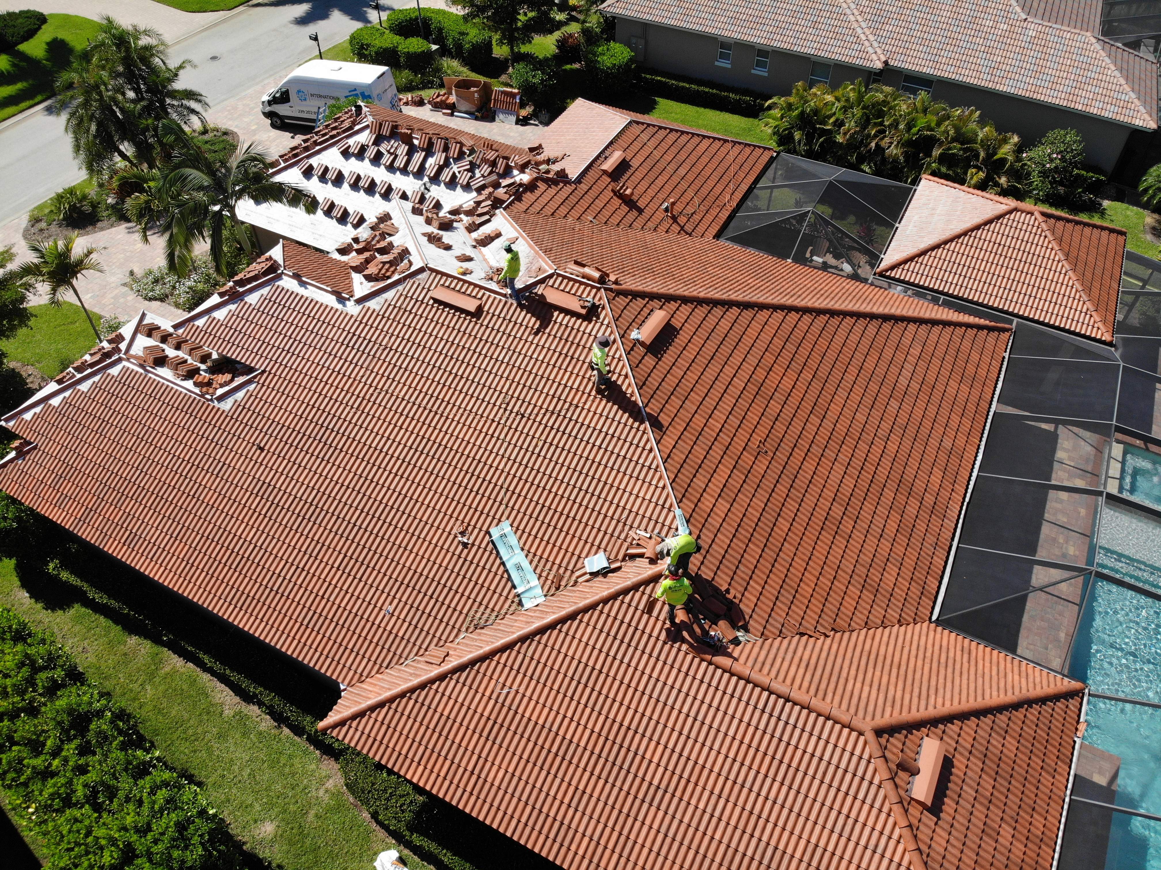 Residential Roofing Installation using Composite Spanish Tile by International Roofing