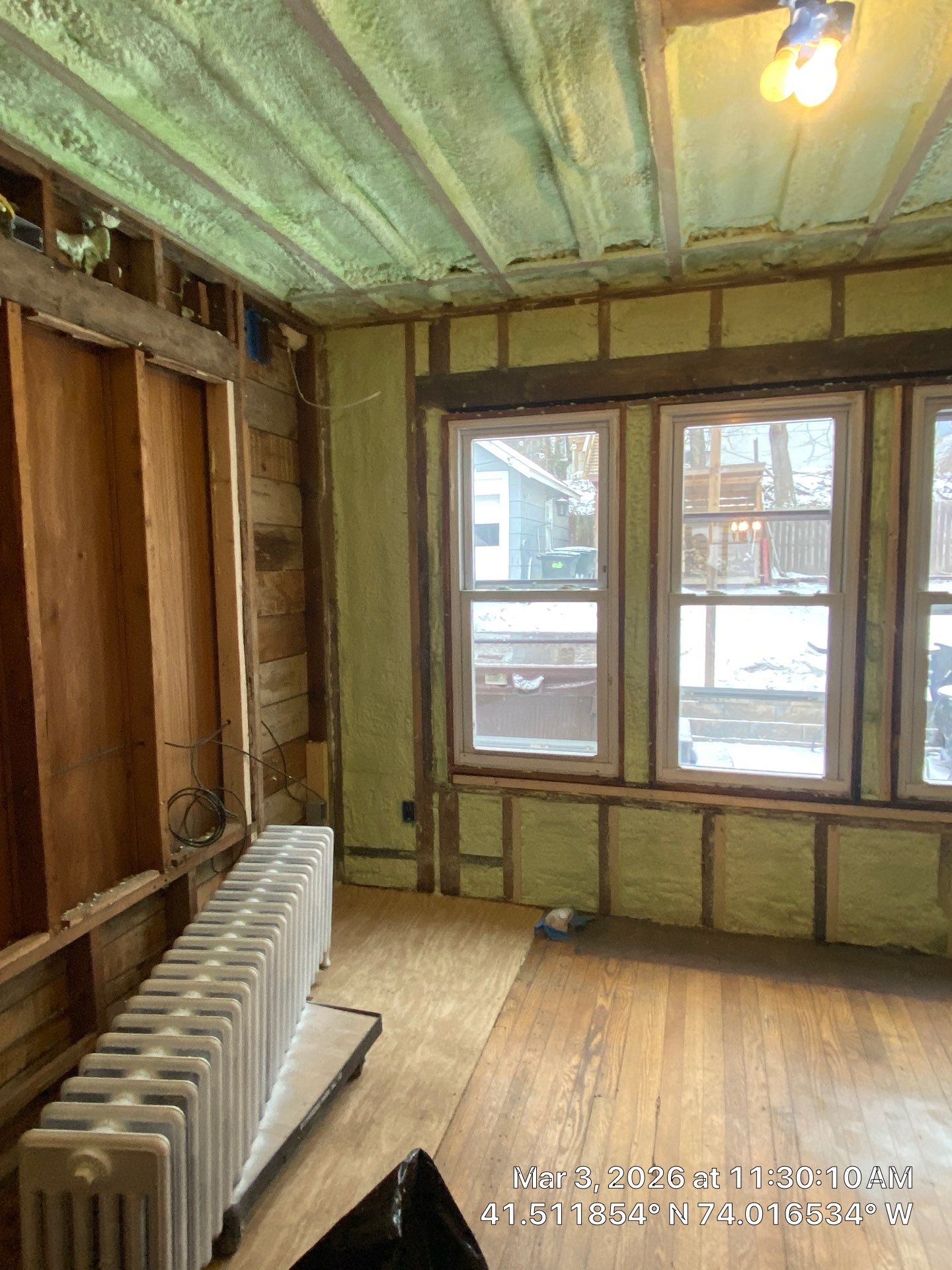 Attic Insulation using open cell spray foam by NYS Foam & Energy