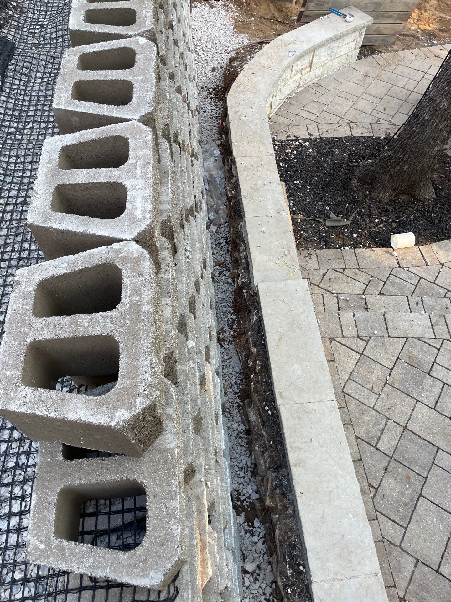 In Progress Retaining Wall Project by Peterson’s