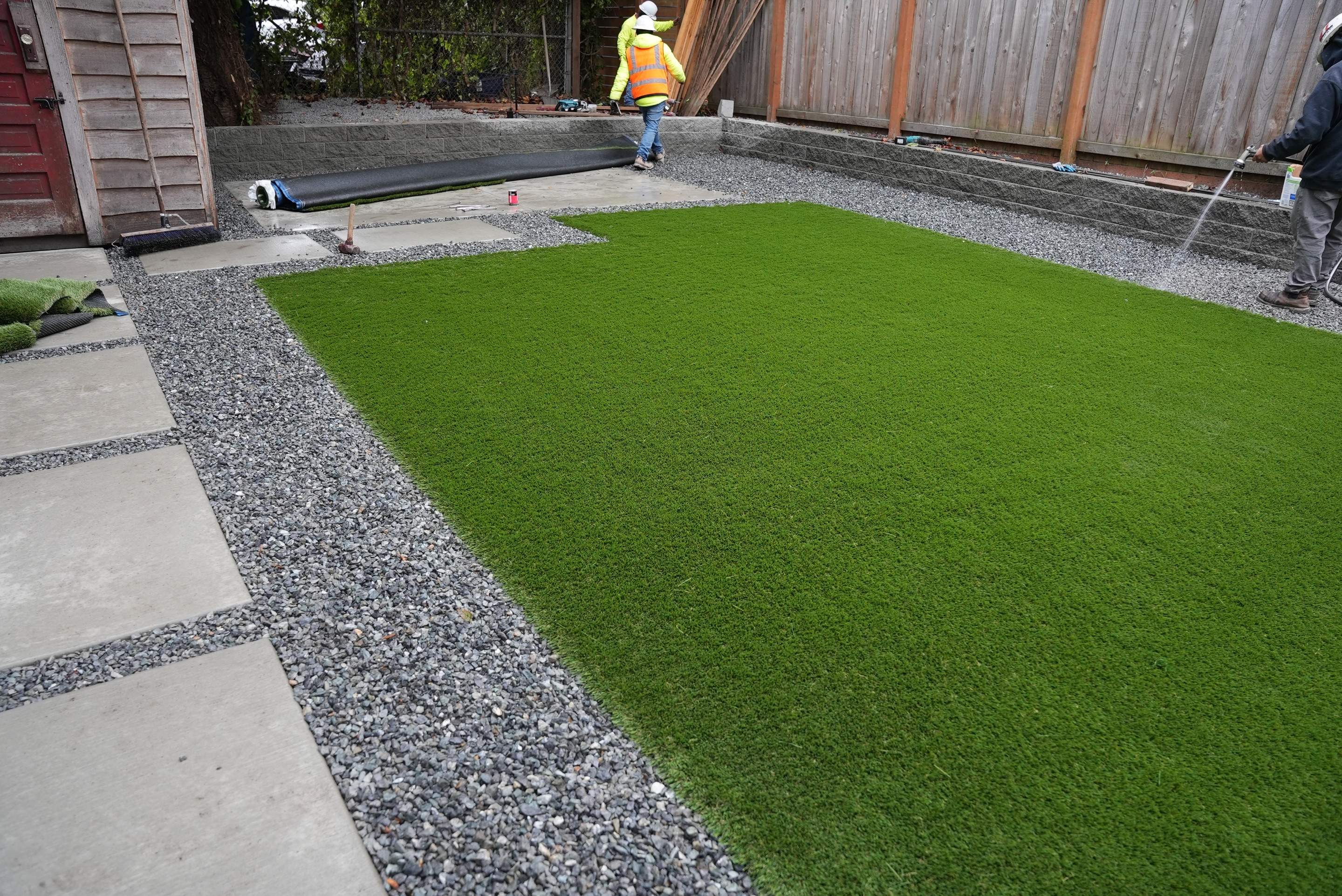 Turf Installation, Retaining Wall & Concrete Walkway | Seattle  by Jireh Asphalt & Concrete Inc 