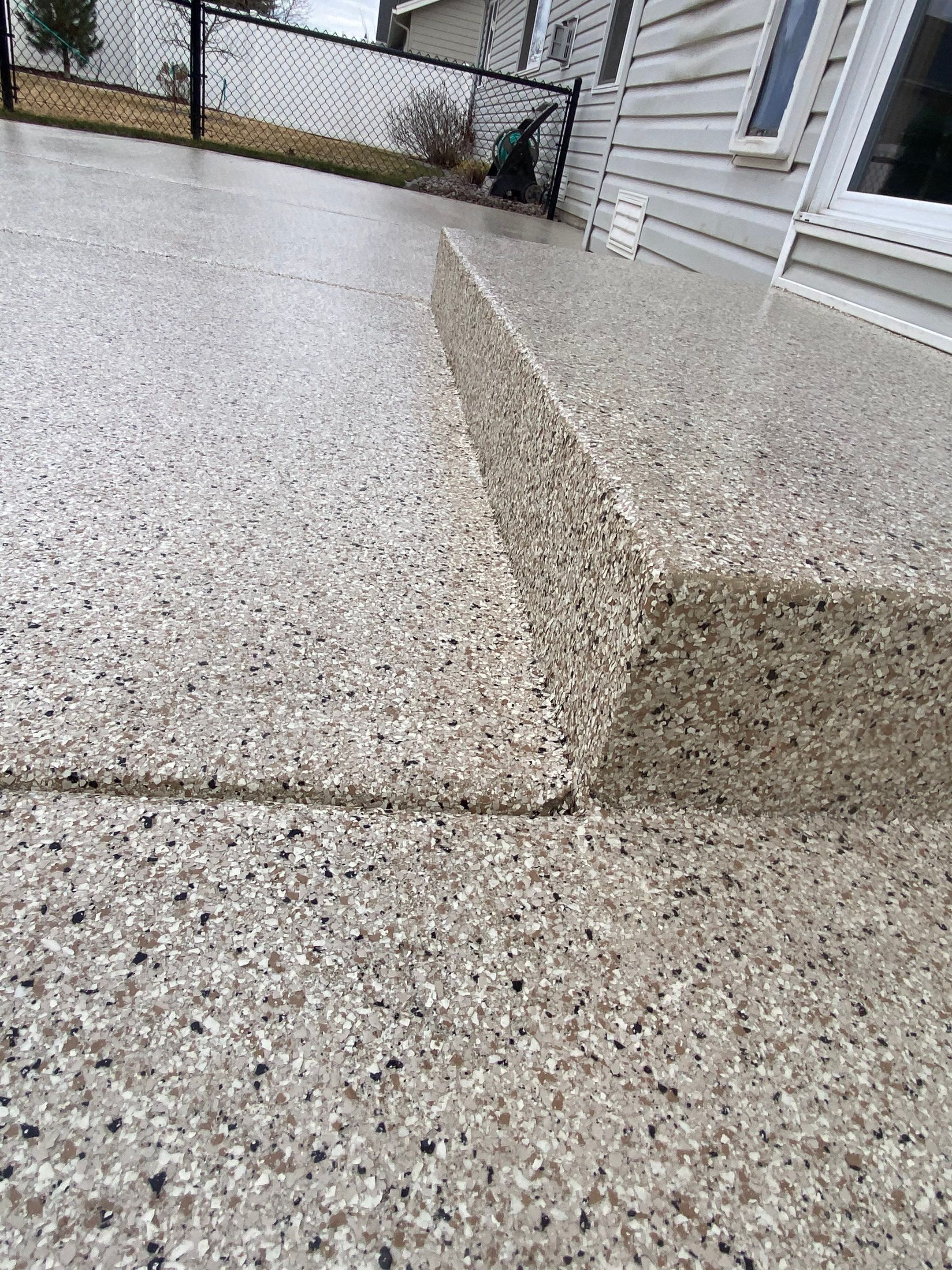 Patio and Walkway using Driftwood and the Penntek Evolution Flooring System by Croc Coatings, LLC