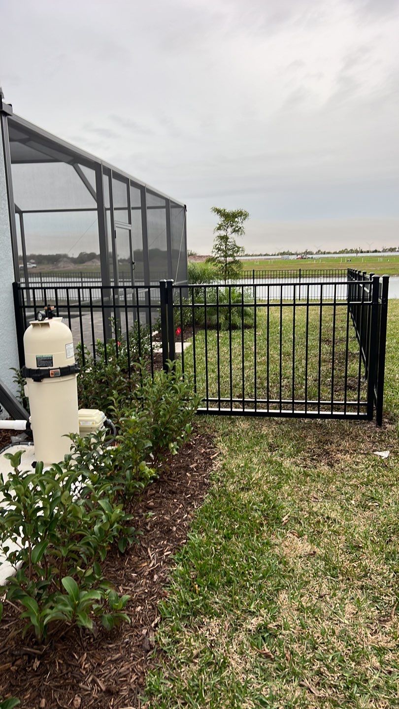 Aluminum Fence Installation using Black 3 Rail Aluminum Fence by Asap fence and gates, LLC