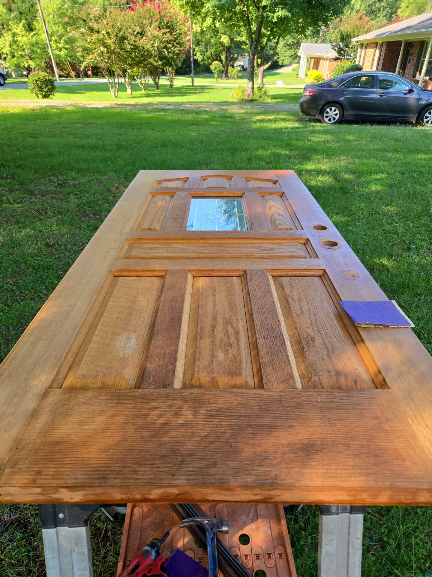 From Stained to Stunning: Custom Front Door Finish! by A Step Above Handy LLC