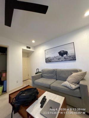Phoenix Home Office Setup with Custom Arched Plantation Shutters