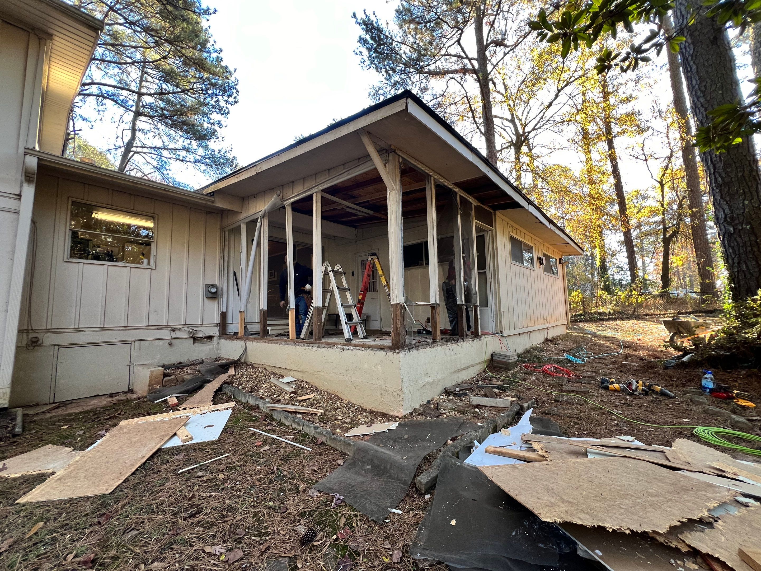 Sunroom Conversion and Pressure Treated Deck Installation in Doraville by Swift Home Renovations