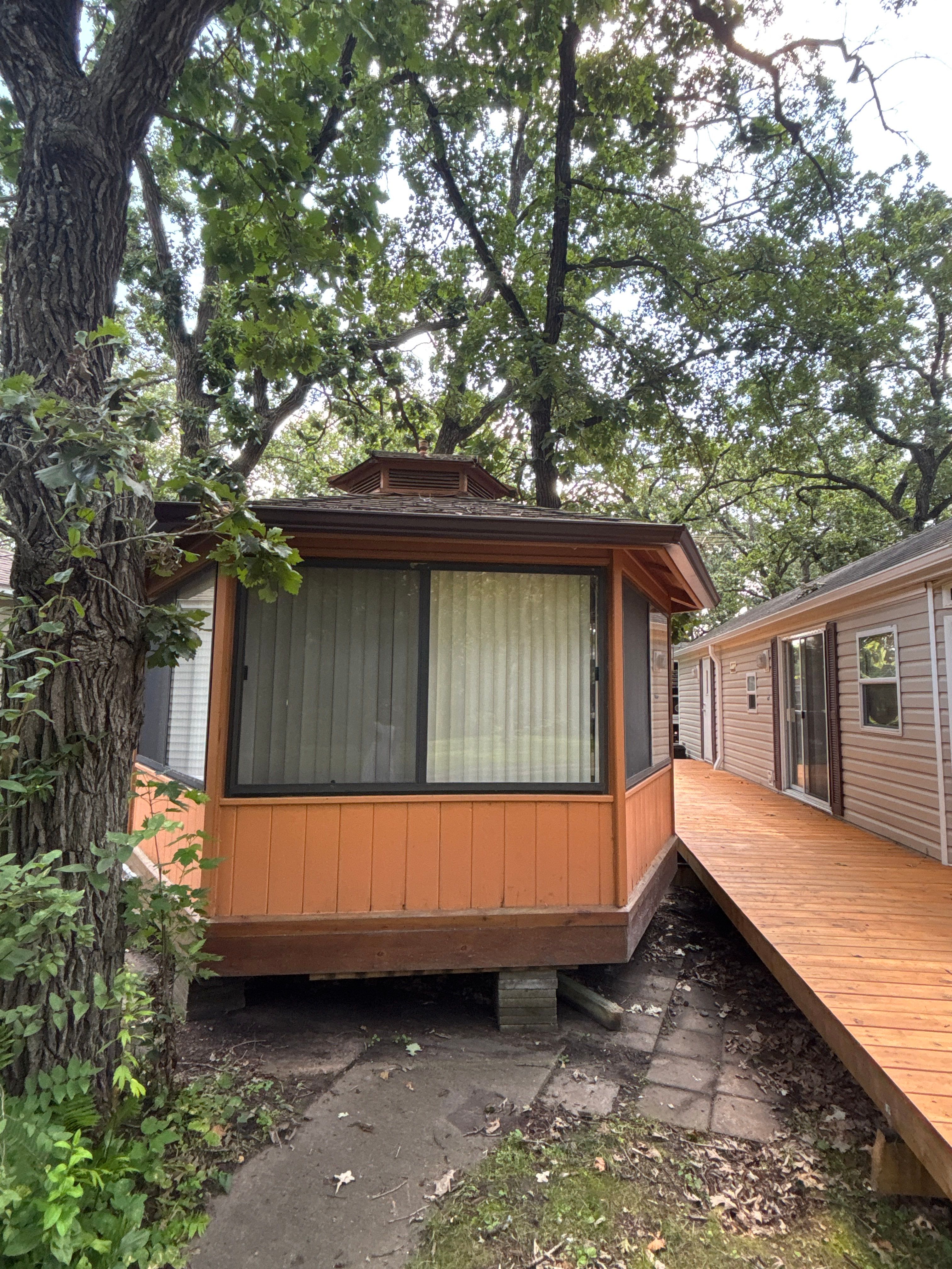 Under-Deck White Gutters & Gazebo Gutters with Leaf Blaster Pro – Clear Lake, MN by Next Level Seamless Gutters / Exteriors Inc.