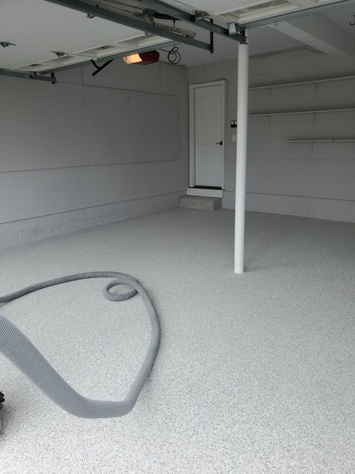 Garage Floor in Mt. Everest, Walls/Ceiling in White by Spectrum Painting, LLC