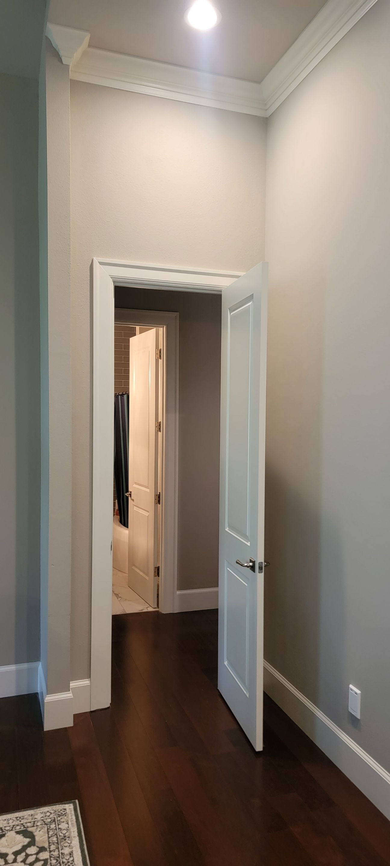 Closet transformation to coffee nook with custom shelves and LED lighting. by Crm Services Llc