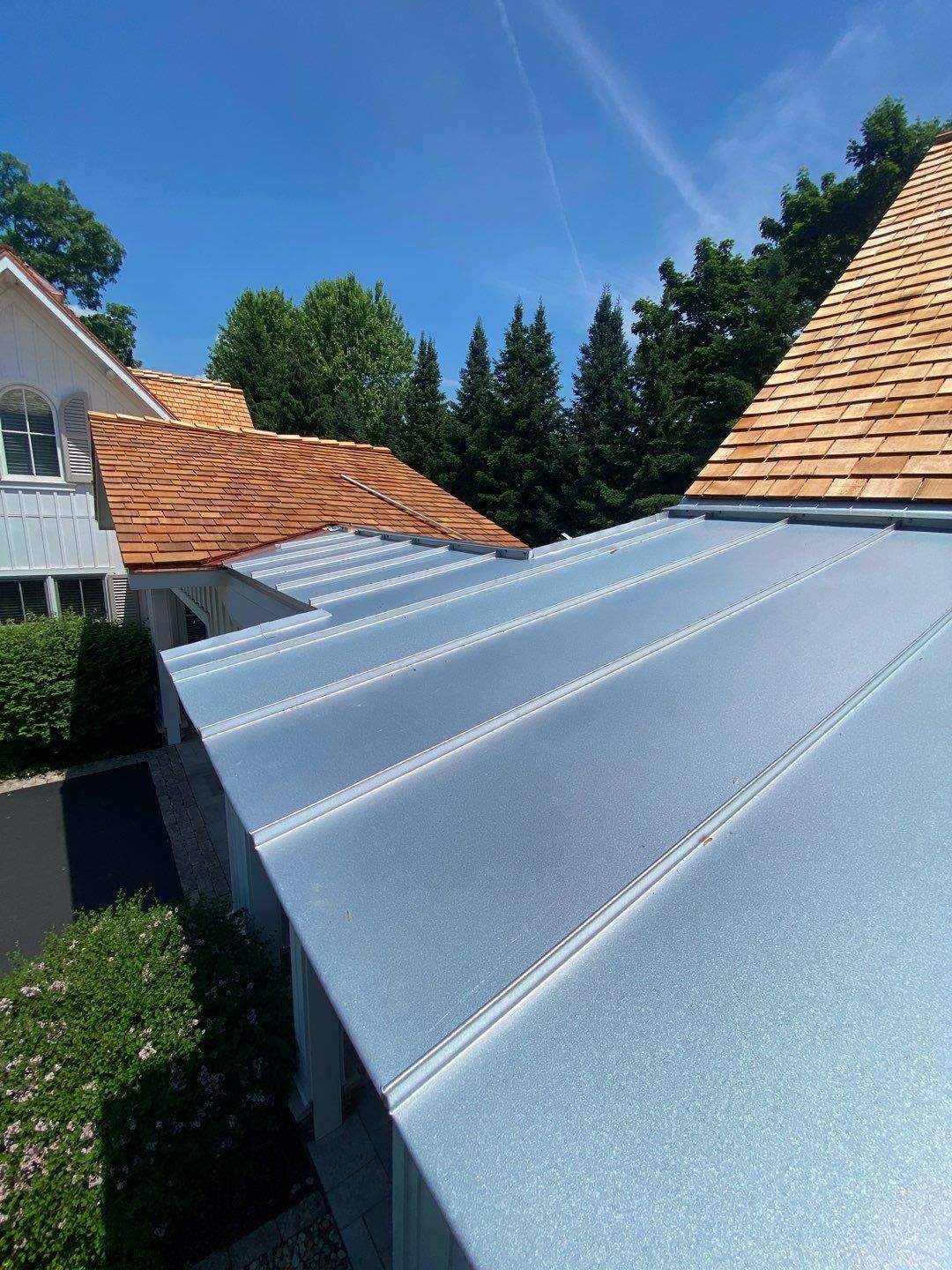 Cedar Shake Roof Replacement with Half Round Gutter Installation by Custom Installations