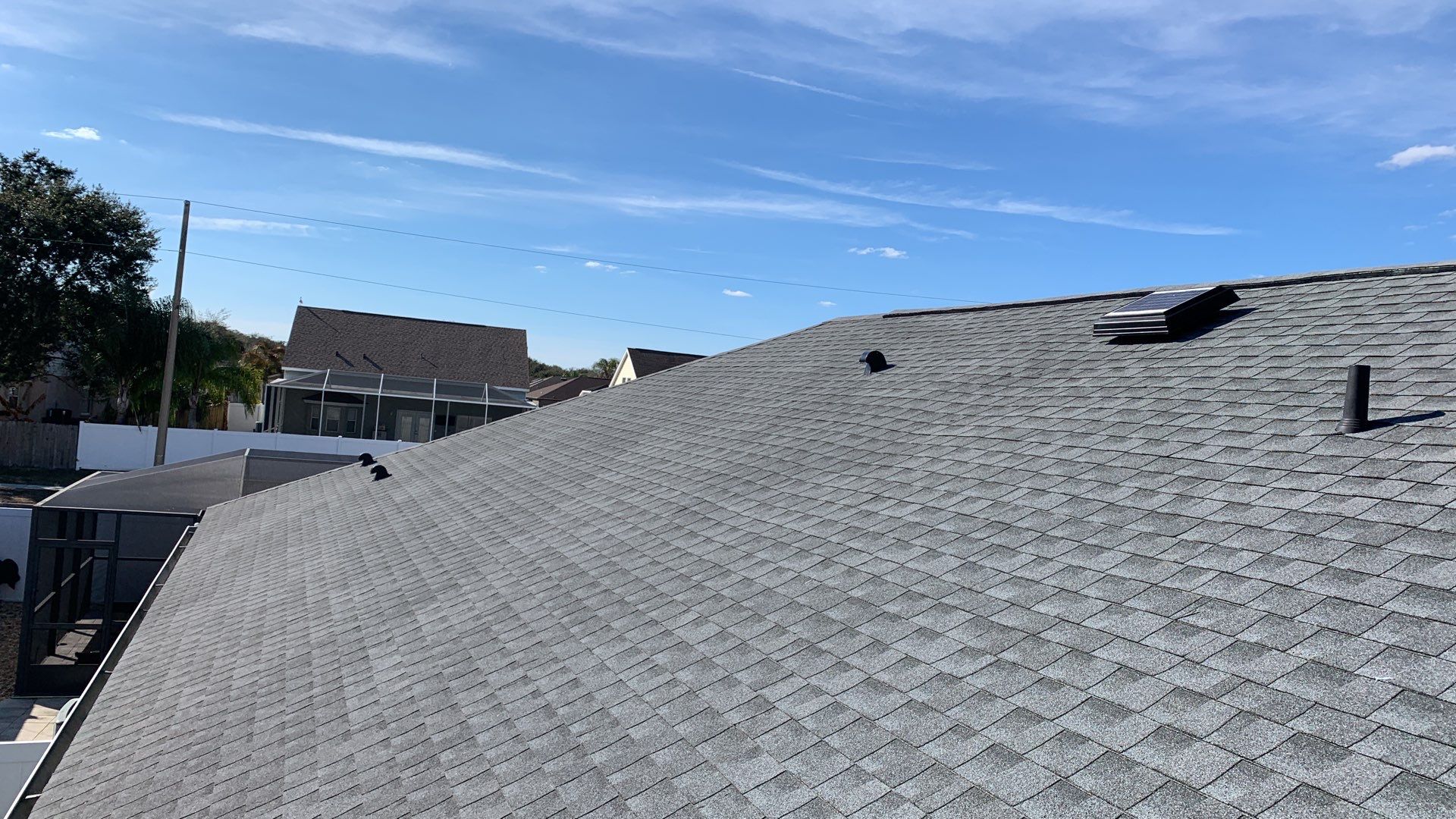 Residential Insurance Roofing Installation using GAF HDZ Shingles by Protek Roofing Heating Air & Solar