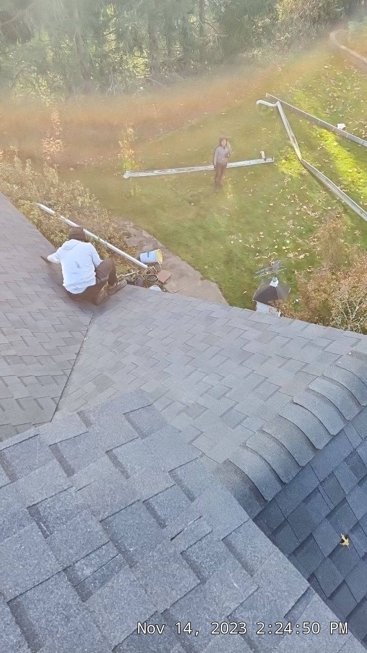 Residential Roofing Installation using Certainteed Landmark Moire Black by A Plus Exterior