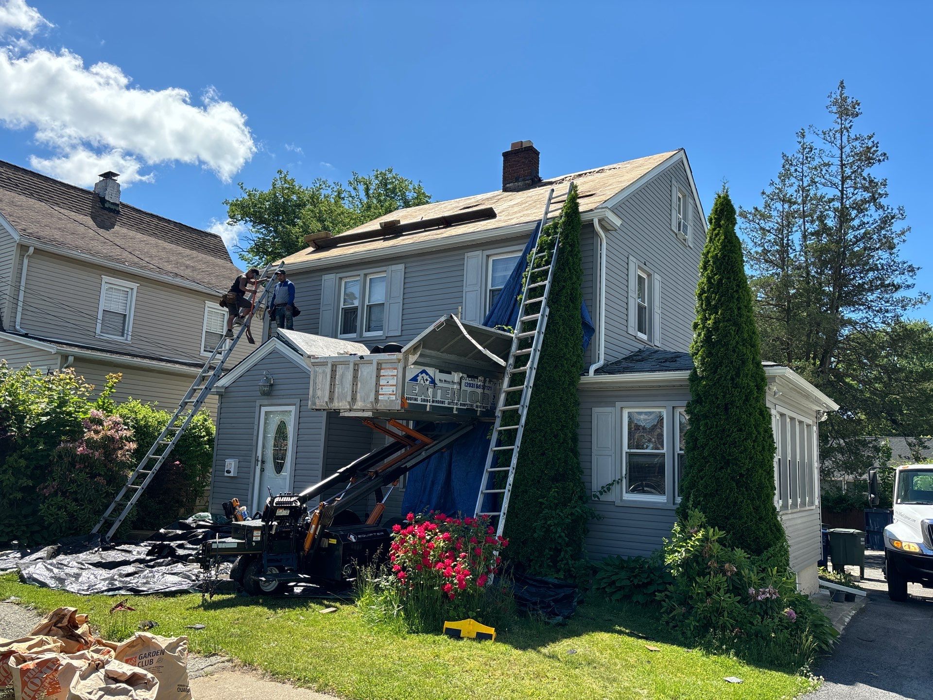 Residential Roofing Installation using Owens Corning TruDefinition Duration AR - Estate Gray by A Plus Exterior