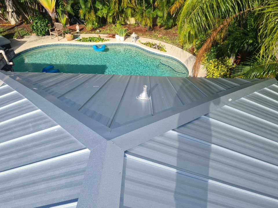 Residential Roofing Installation using 1" Nail strip metal roof by BLUES BROTHERS ROOFING