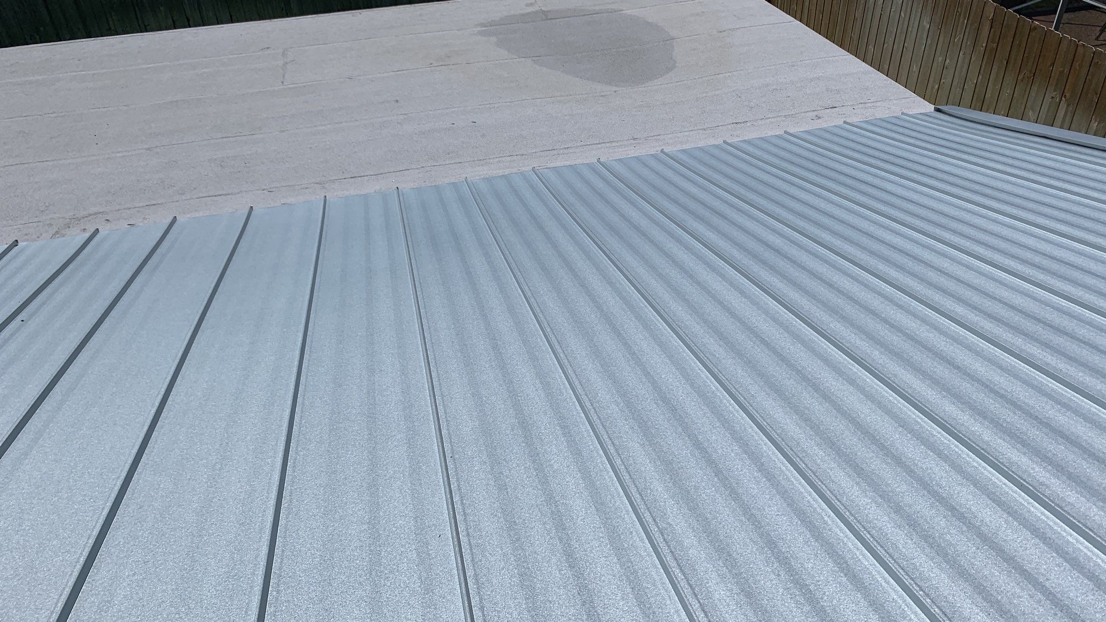 Residential Roofing Installation using 1" Nail strip metal roof by BLUES BROTHERS ROOFING