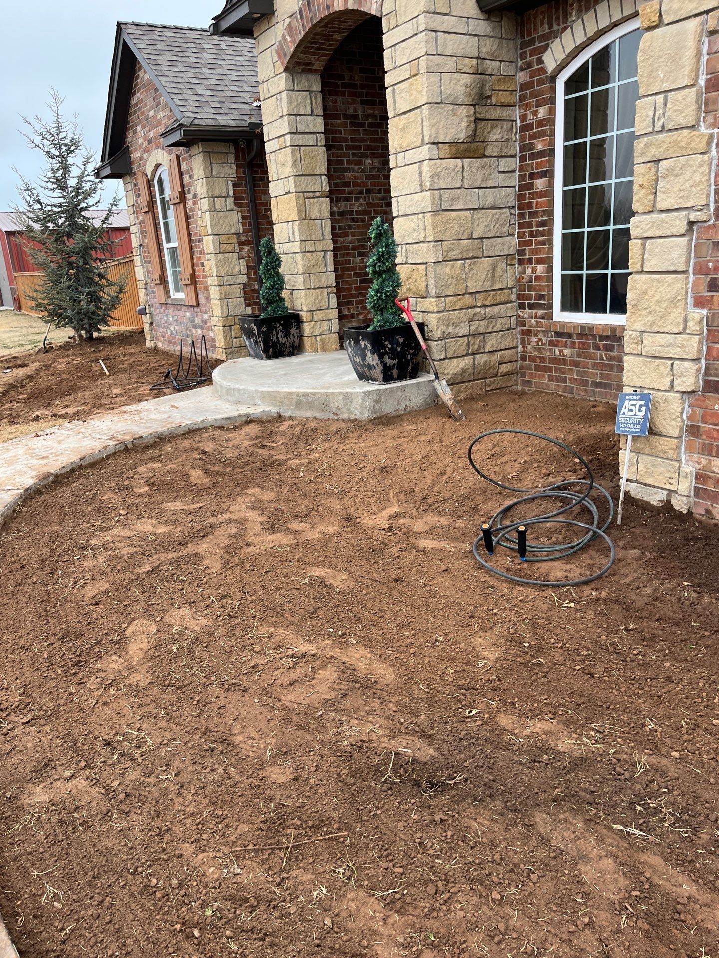 Landscape installation w/ irrigation and landscape lighting by Clays Services Inc