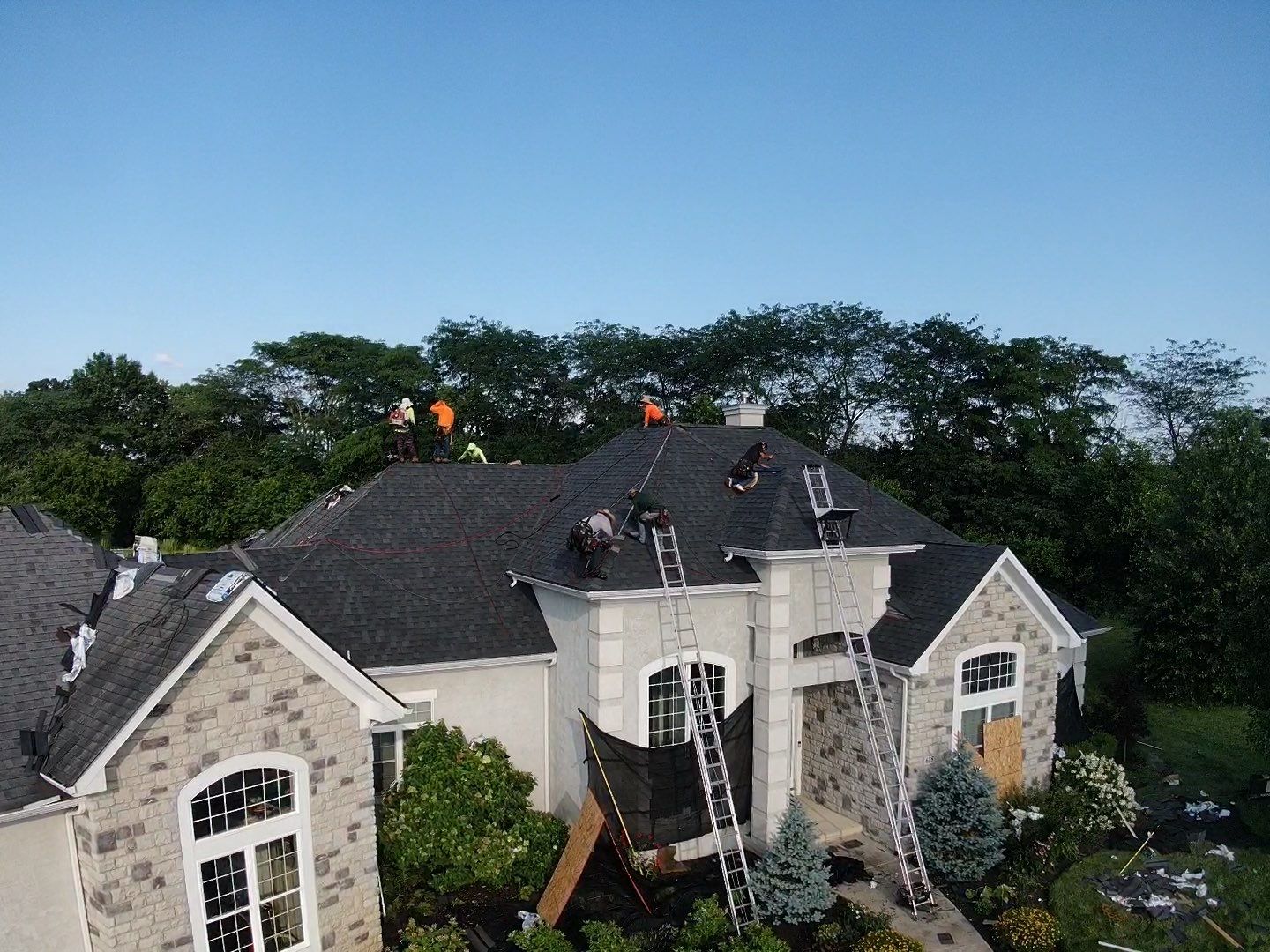 Residential Roofing Installation using Atlas Pinnacle Black Shingles by 614 Exteriors