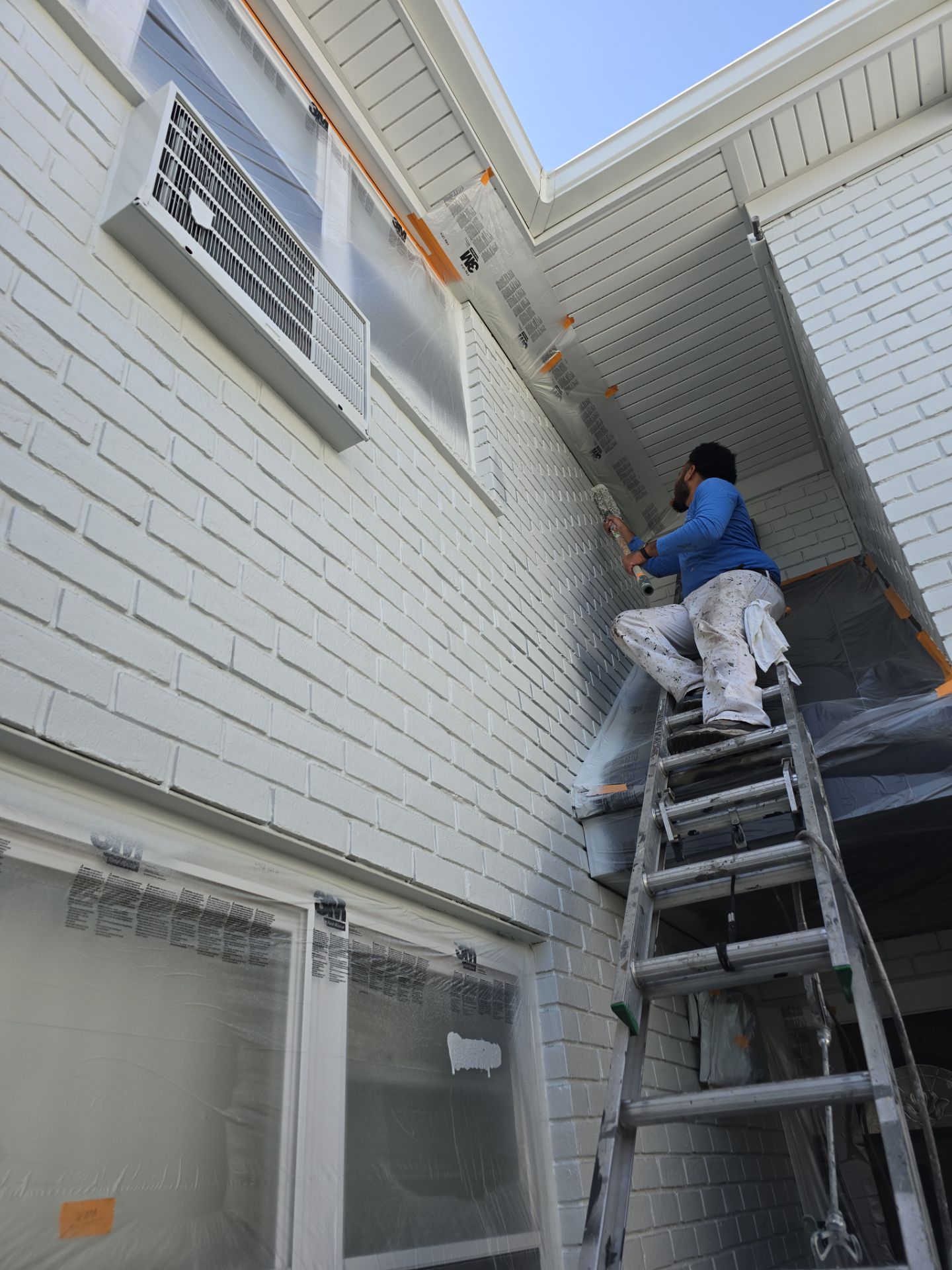 Multi-Unit Apartment Complex Exterior Brick Painting Project in Hackensack by Spectrum Painting, LLC