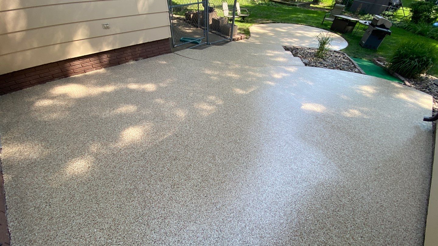 Patio using Pecan by Select Painting, Coatings & Garage Cabinets