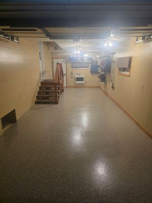 Full Garage and Basement Epoxy Floor Coating in Winner