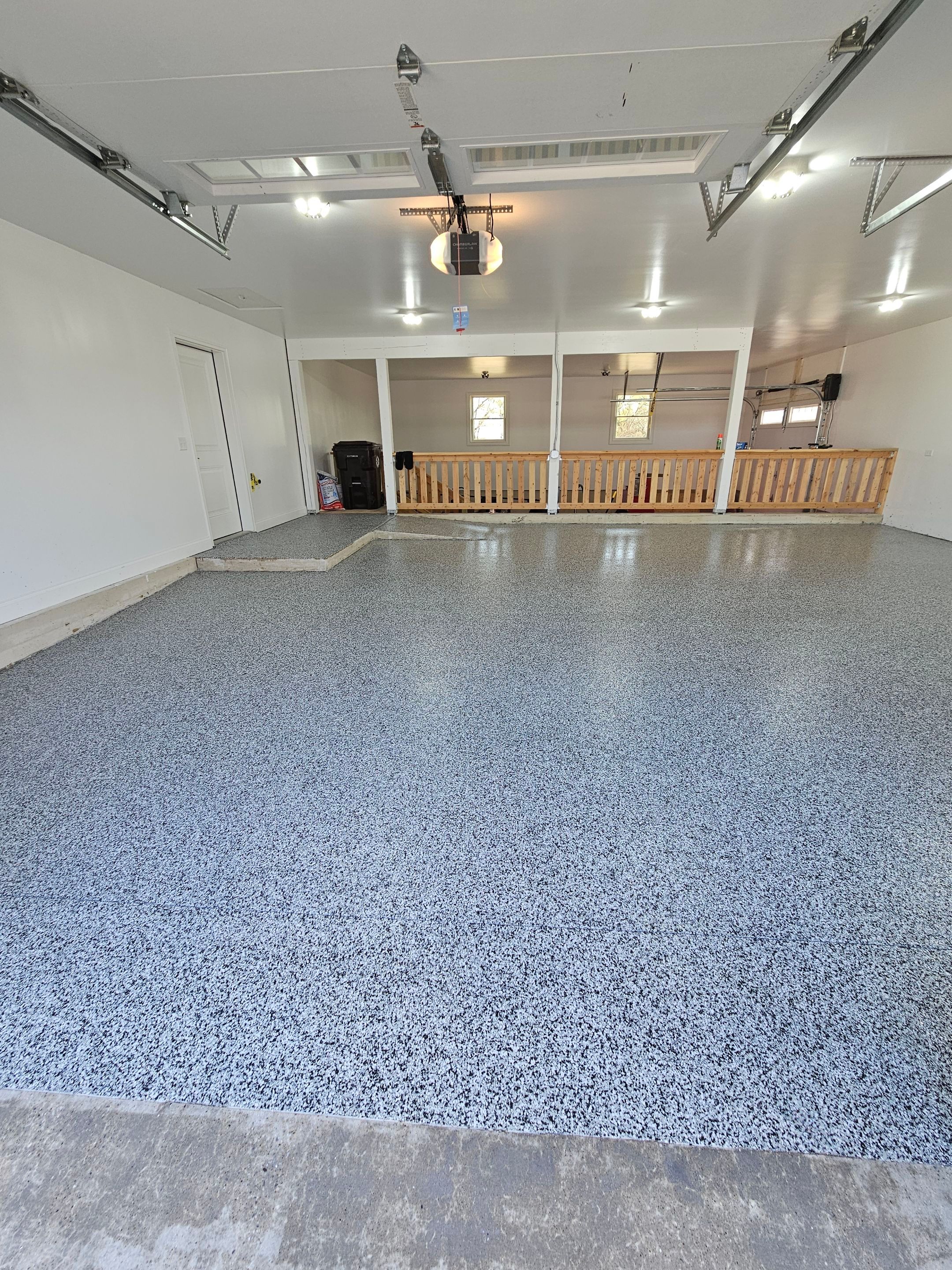 Domino Flake Garage Floor by Level 10 Coatings