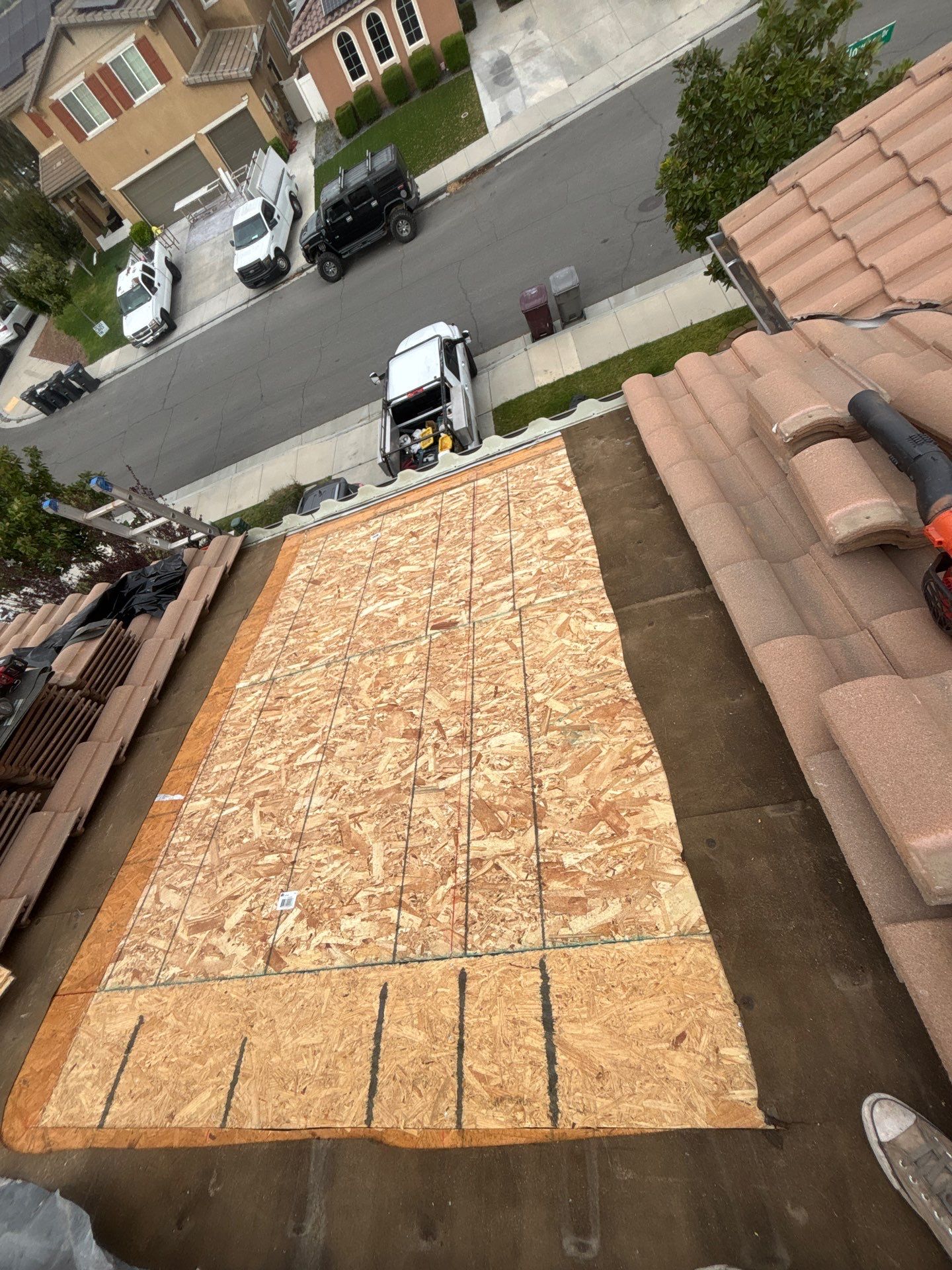 Murrieta Tile Roof Repair with Solar Flashing and Decking Replacement by Zenith Roofing Services
